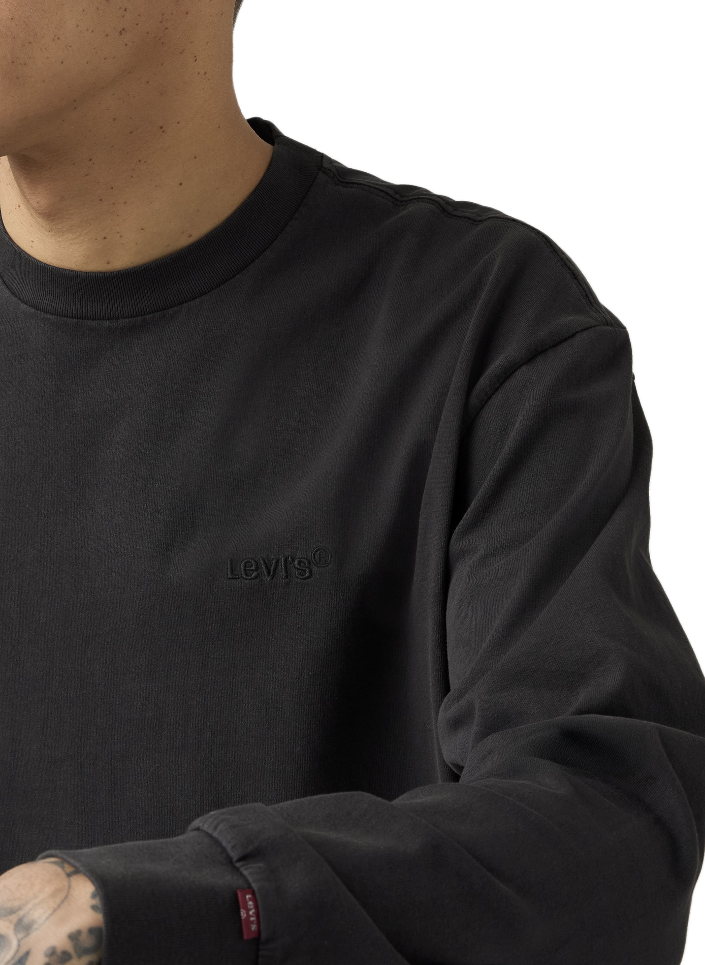 Straight round neck cotton T-shirt LEVI'S Black