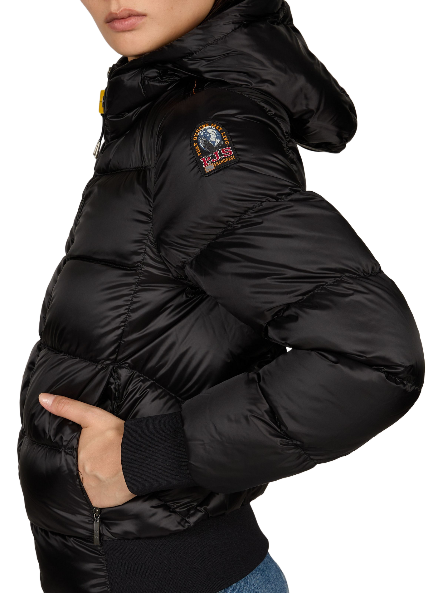 Oversized hooded puffer coat PARAJUMPERS Black