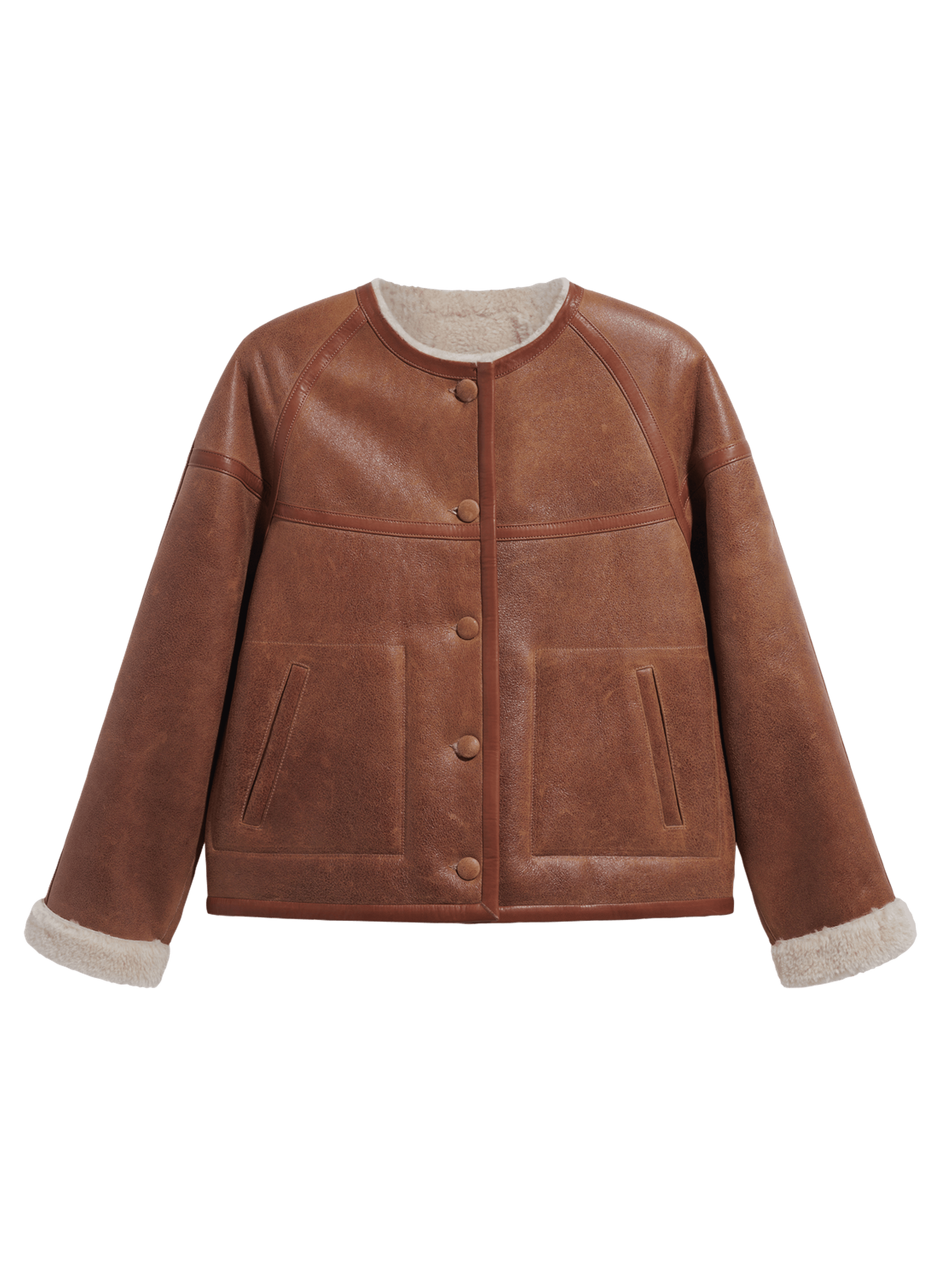 Blouson réversible en peau lainée - fawn GERARD DAREL Beige