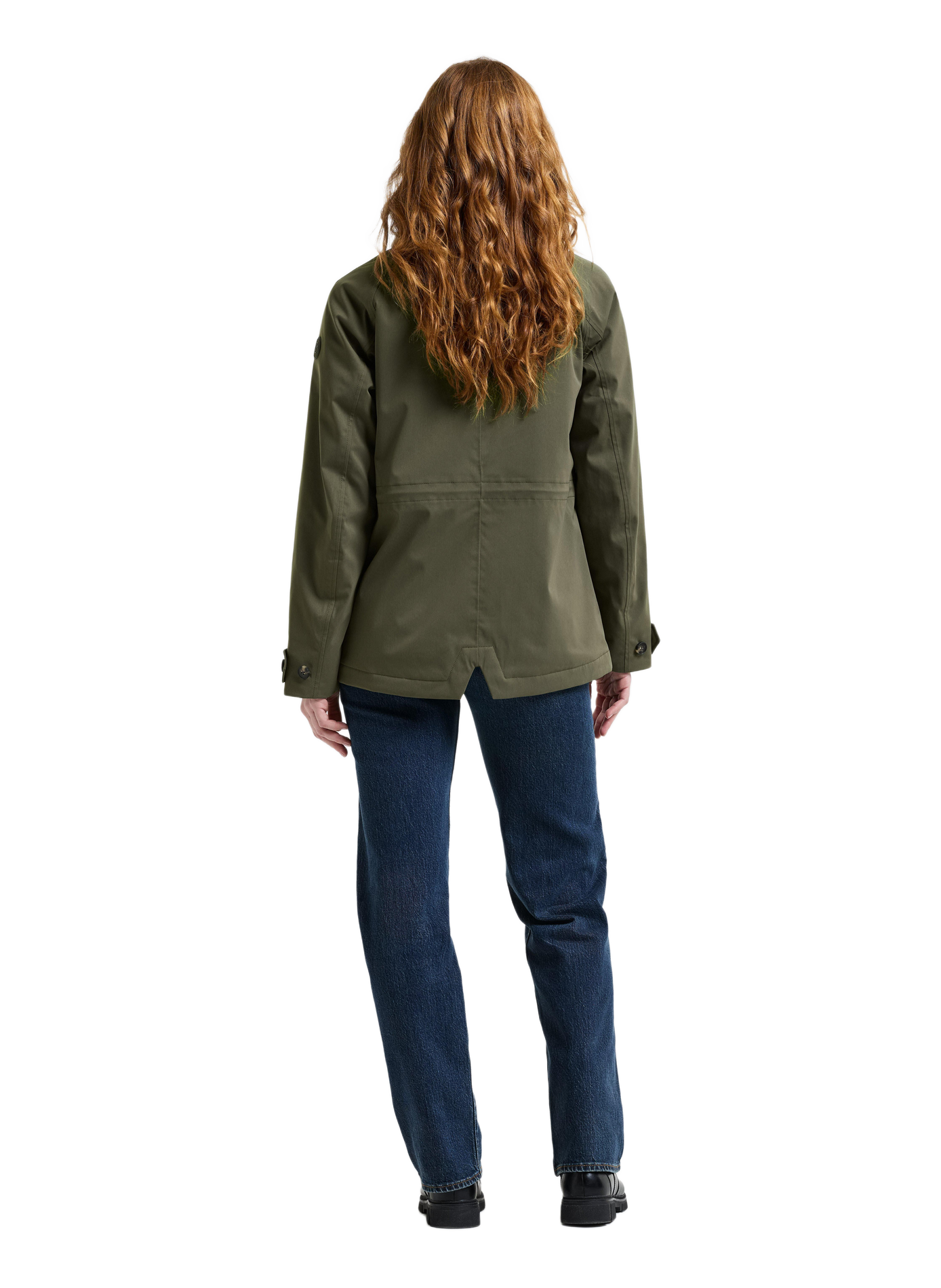 Lynn cropped jacket with ribbed collar DIDRIKSONS Khaki