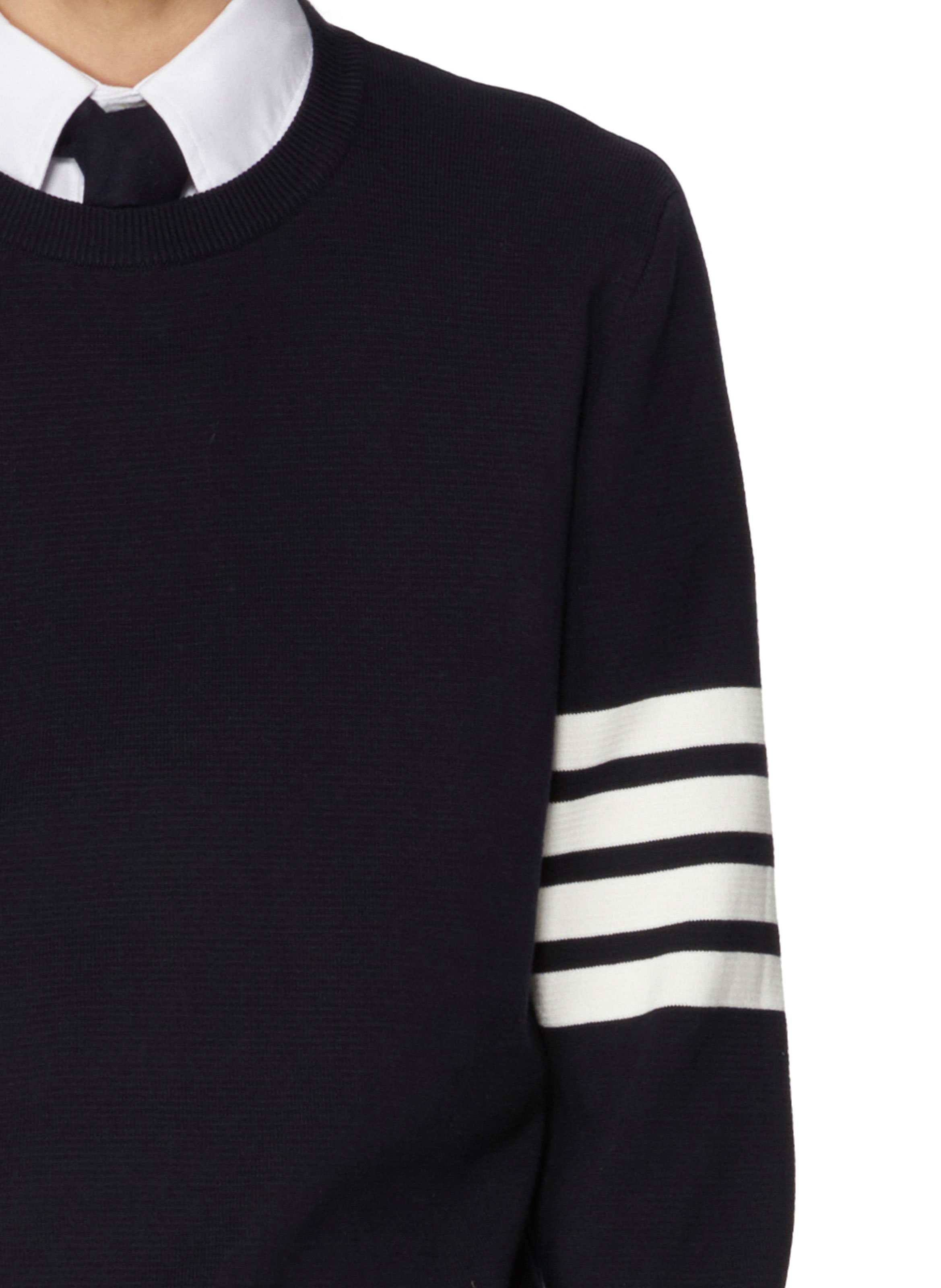 Trui Milano Stitch 4-Bar van katoen THOM BROWNE Blauw