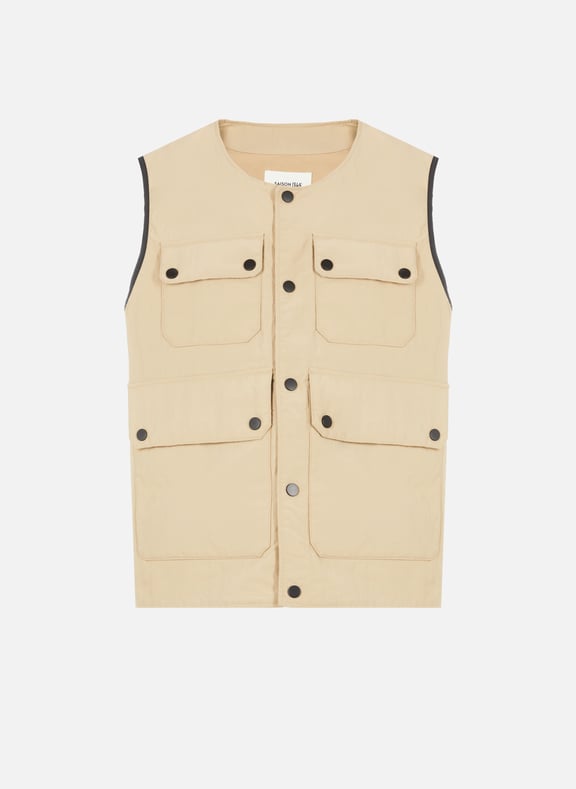 Gilet sans manches Beige by SAISON 1865 SAISON 1865 Gilet sans manches Beige