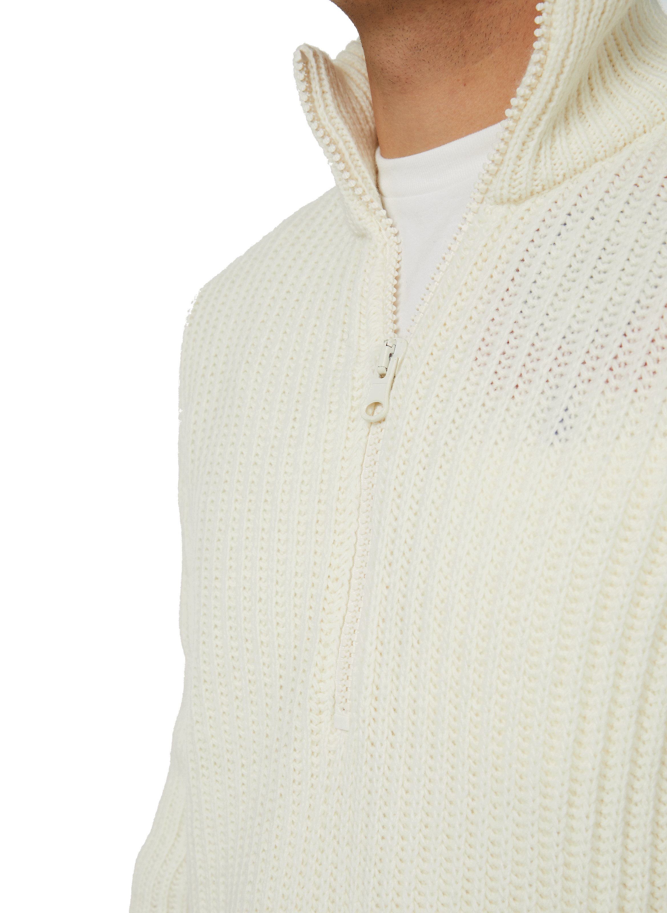 Pull à zip en laine mélangé AU PRINTEMPS PARIS Beige