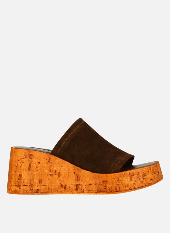 Mules compensées eve Marron by JONAK JONAK Mules compensées eve Marron