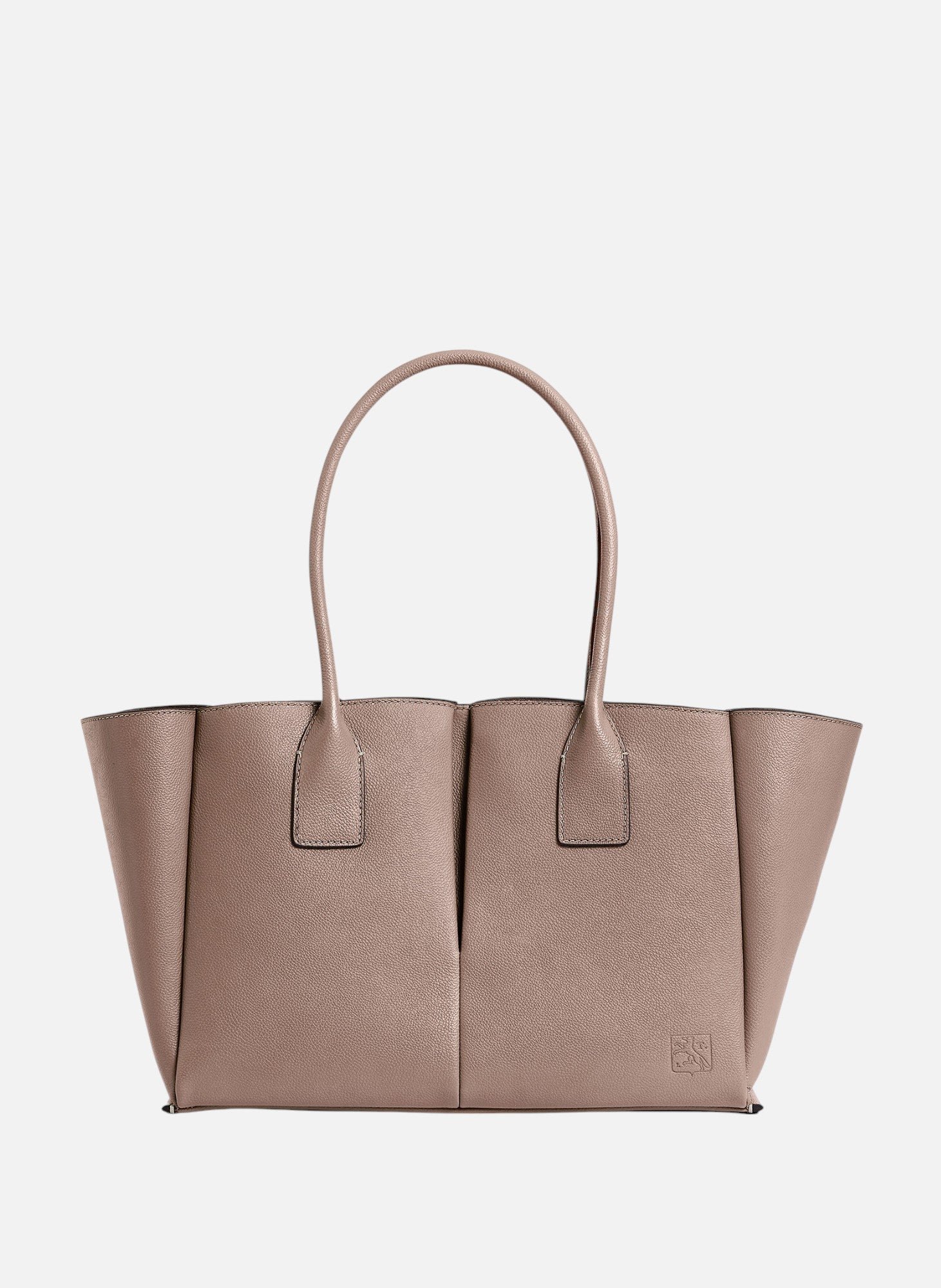 Grand sac cabas elena en cuir grainé LE TANNEUR Gris