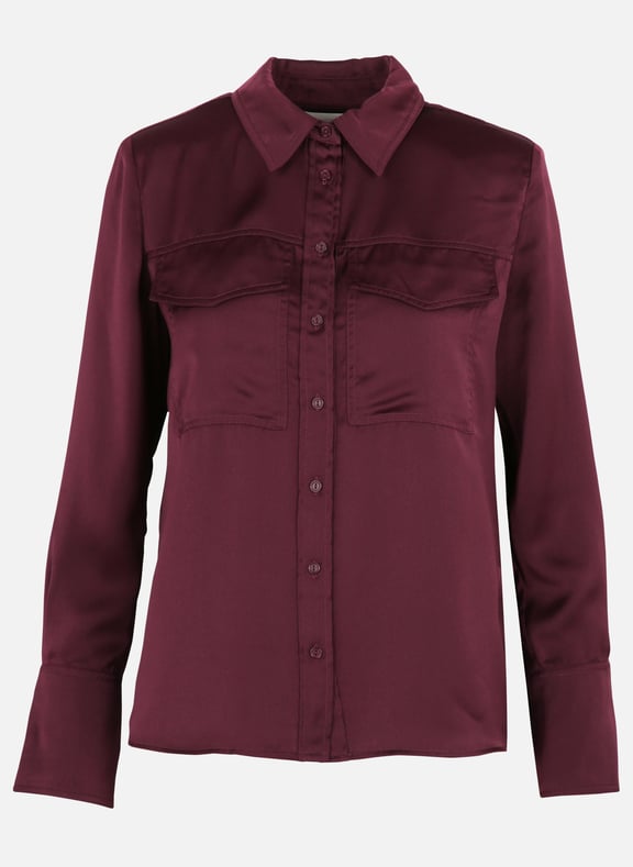 Chemise droite satinée canoli Violet by BA&SH BA&SH Chemise droite satinée canoli Violet