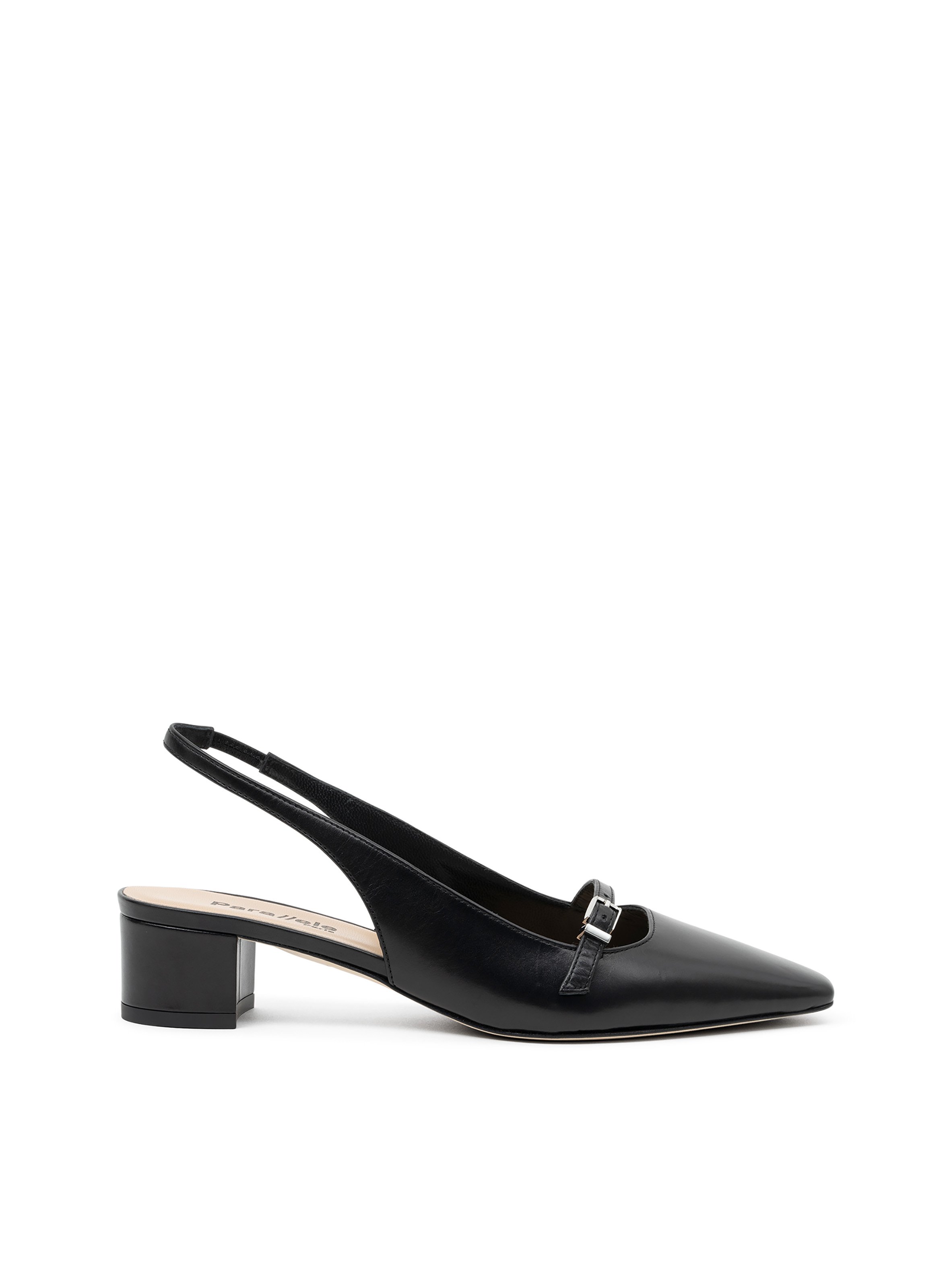 Sling back mambi en veau lisse PARALLELE Noir