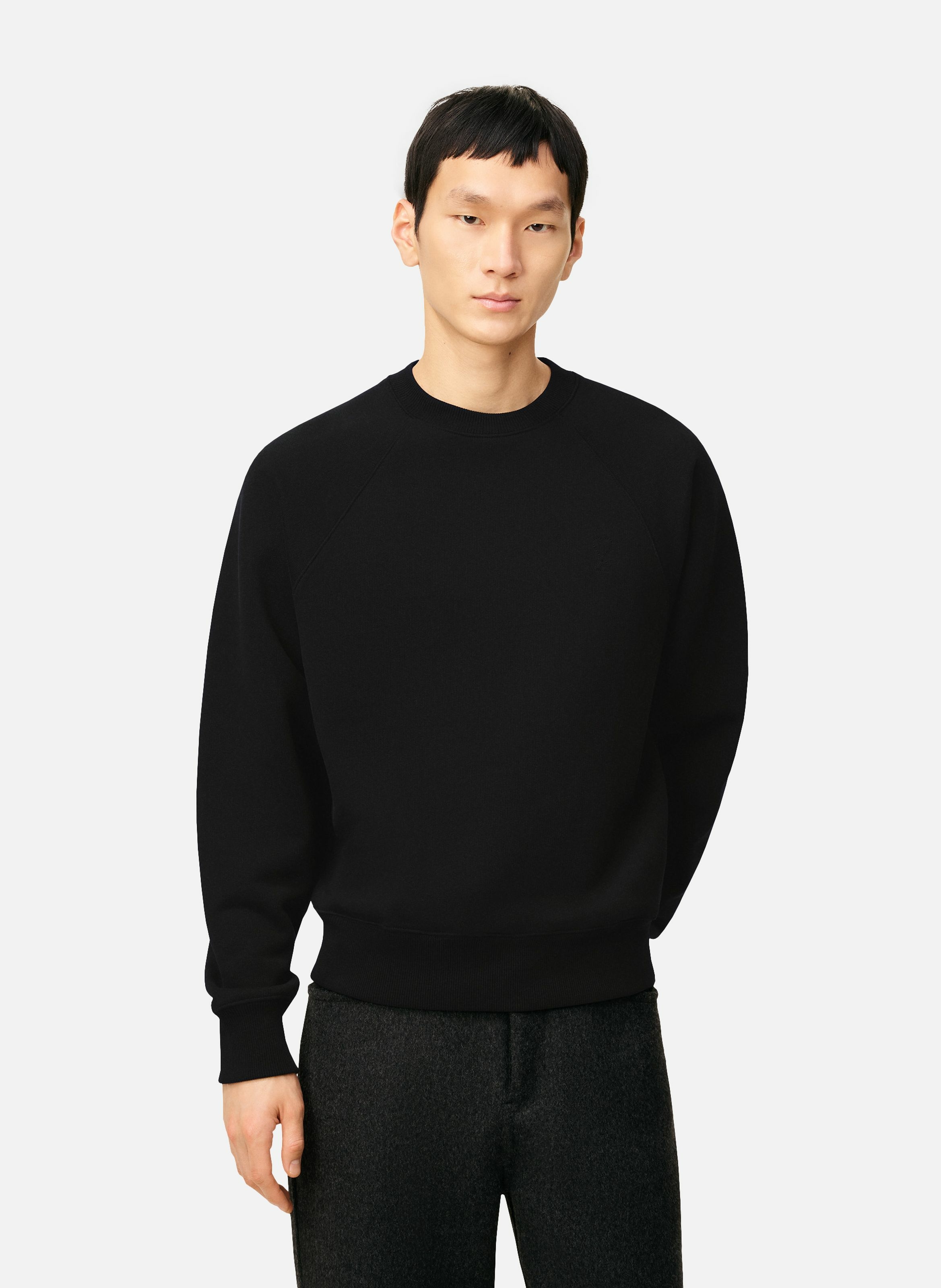 Sweatshirt ami de coeur embossé unisexe en coton AMI PARIS Noir