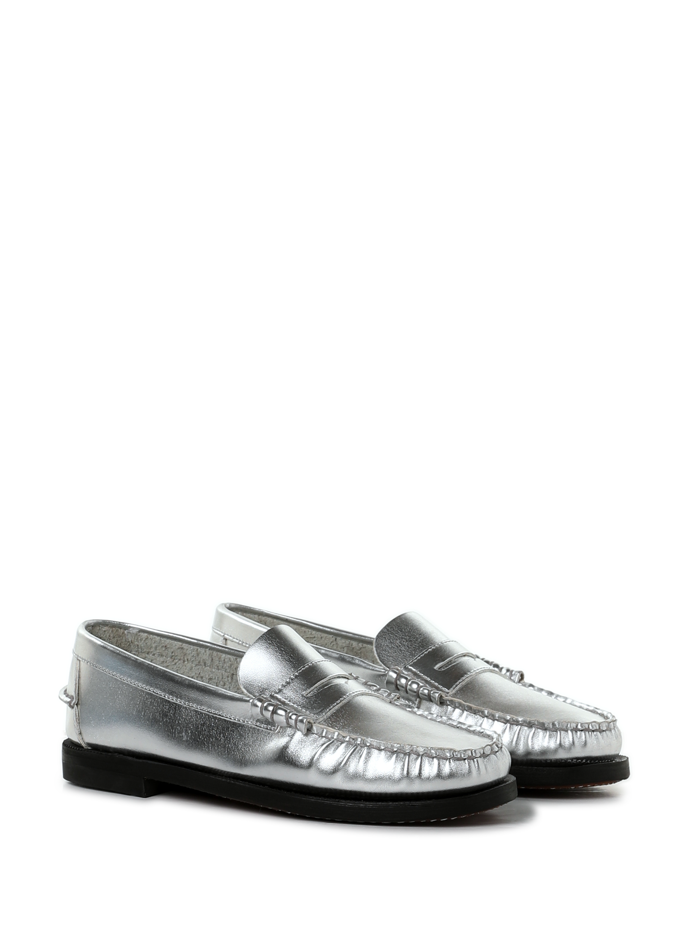 Silver leather moccasins by Dan Met SEBAGO Silver