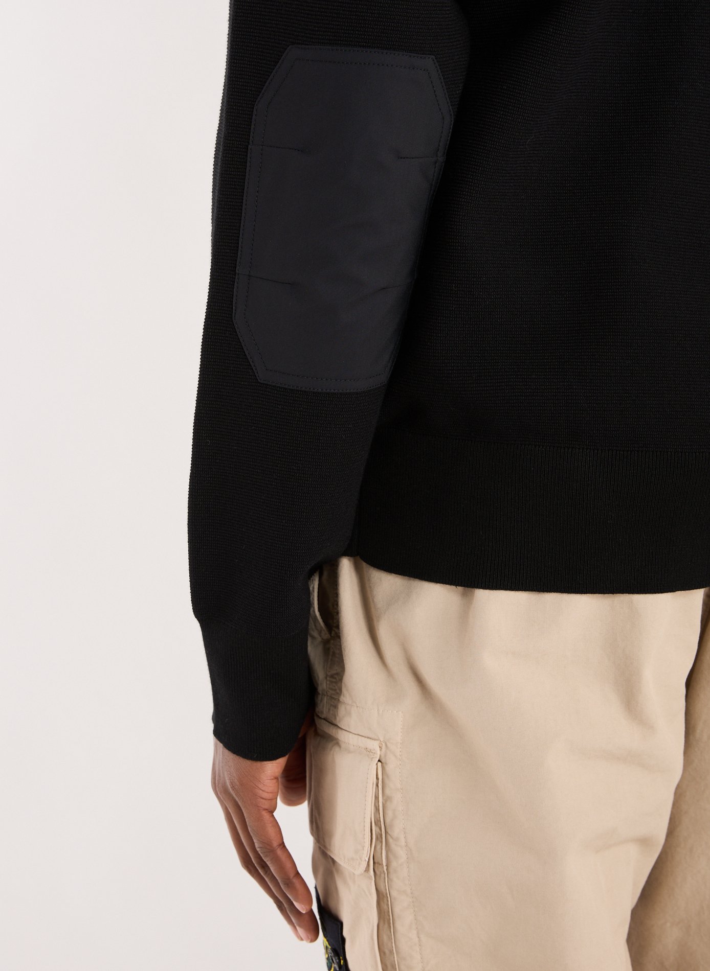 Textured Bi-material Sweatshirt MOOSE KNUCKLES Black