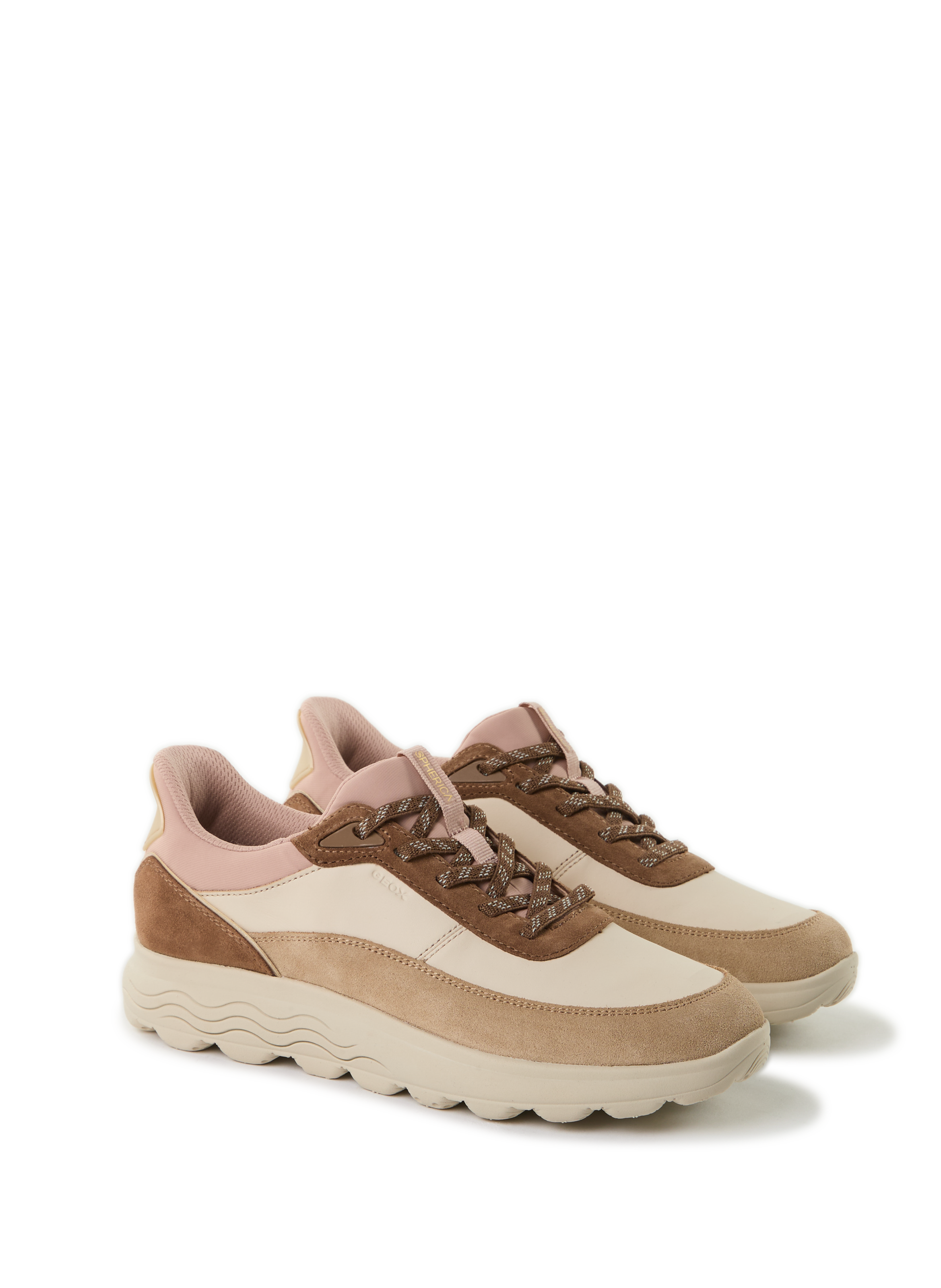 Baskets compensées en cuir mélangé GEOX Multicolore