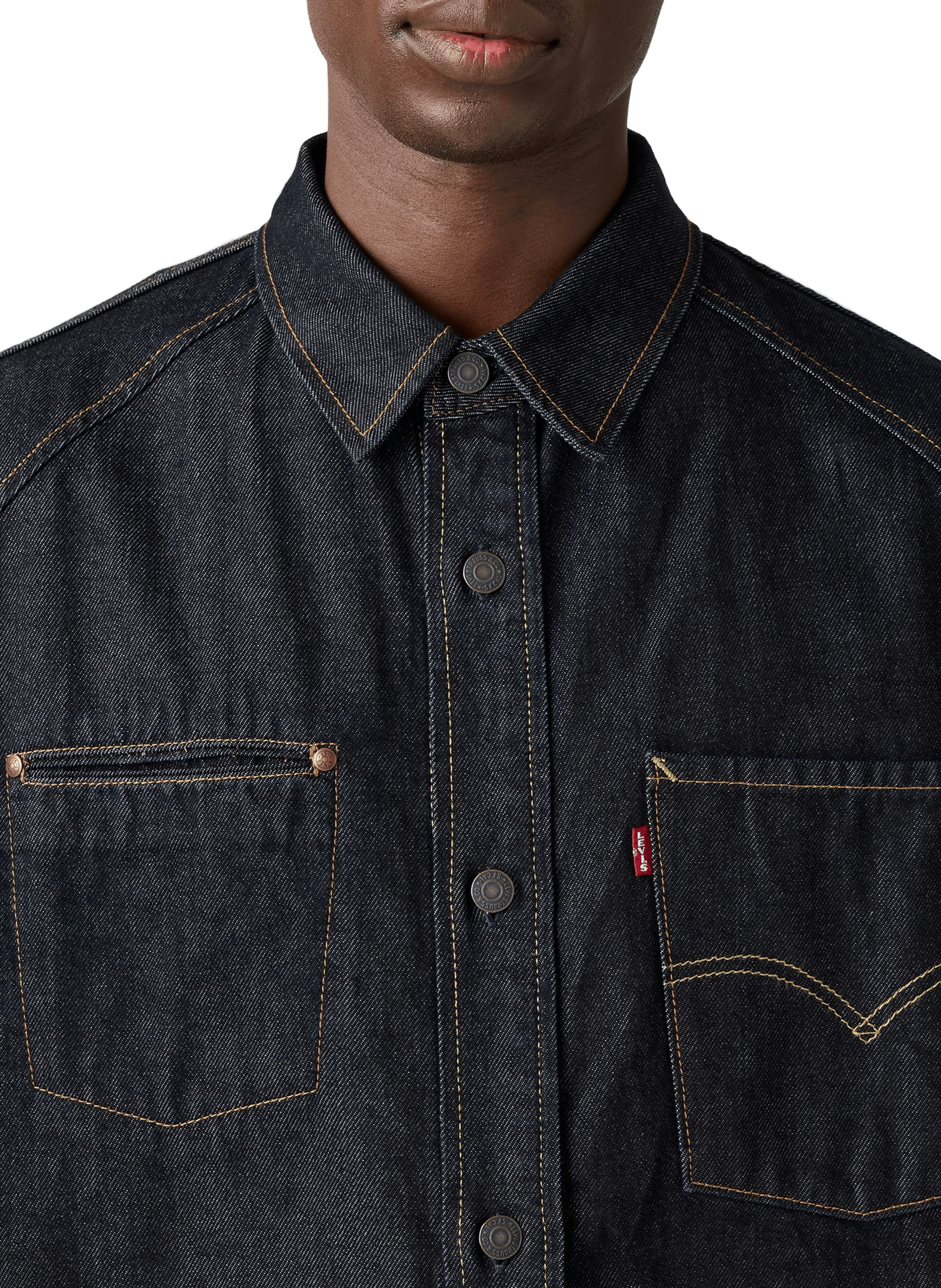 Chemise col classique en coton LEVI'S Bleu