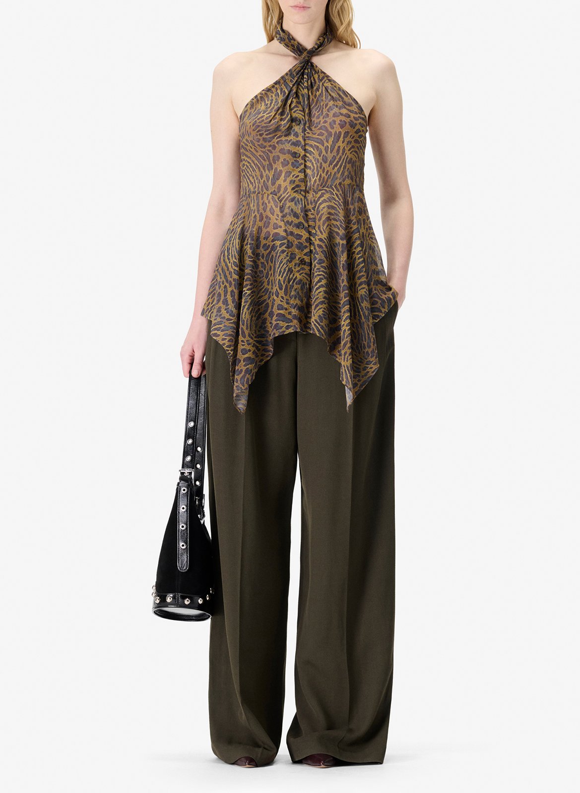 Pantalon large unie à pinces pallia IRO Vert