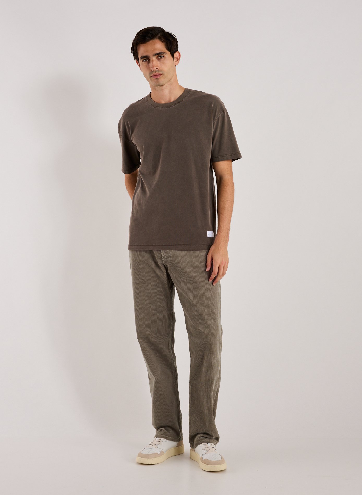 T-shirt col rond en coton SAMSOE SAMSOE Marron