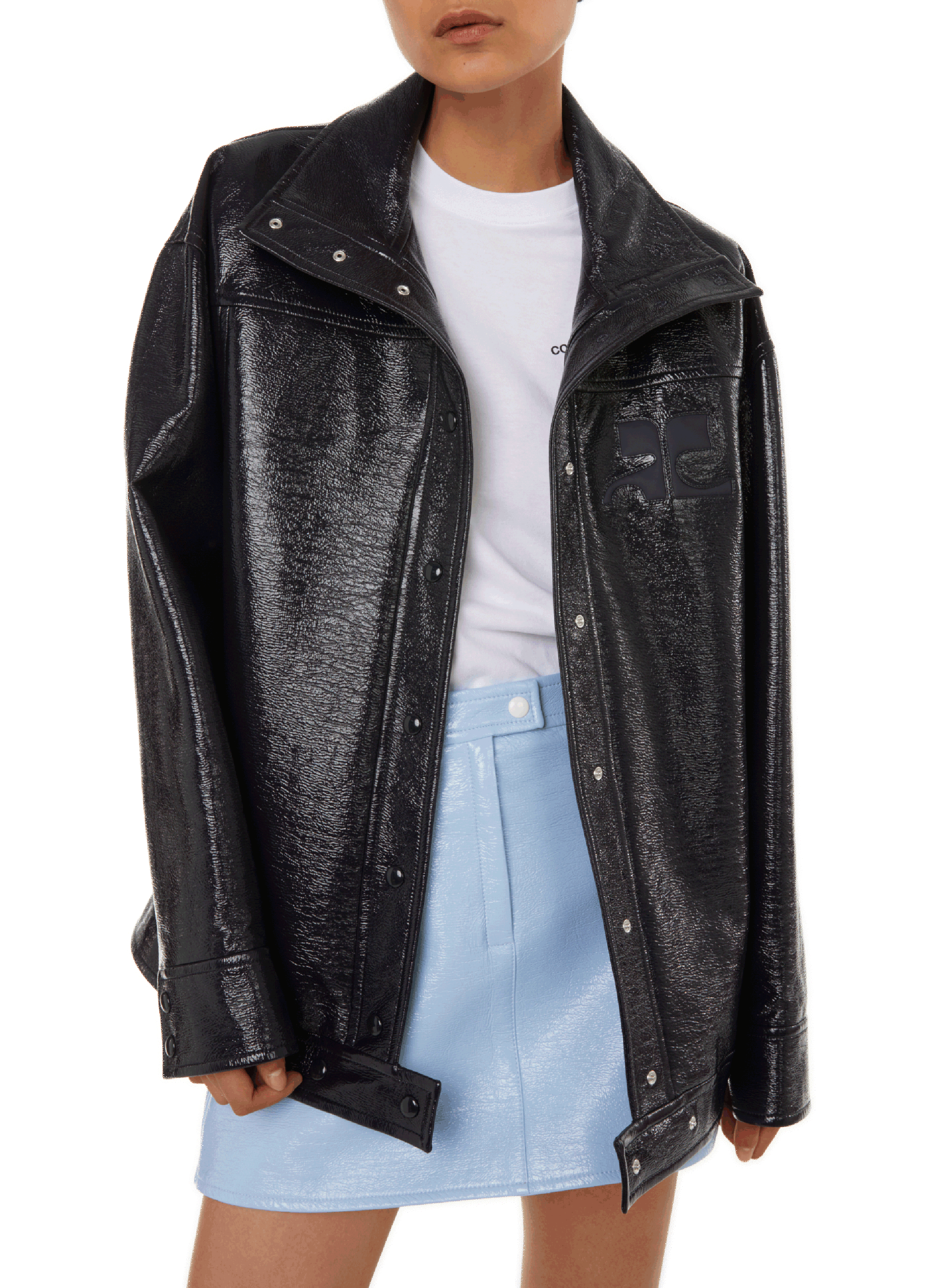 COURRÈGES Veste en vinyle  Bleu