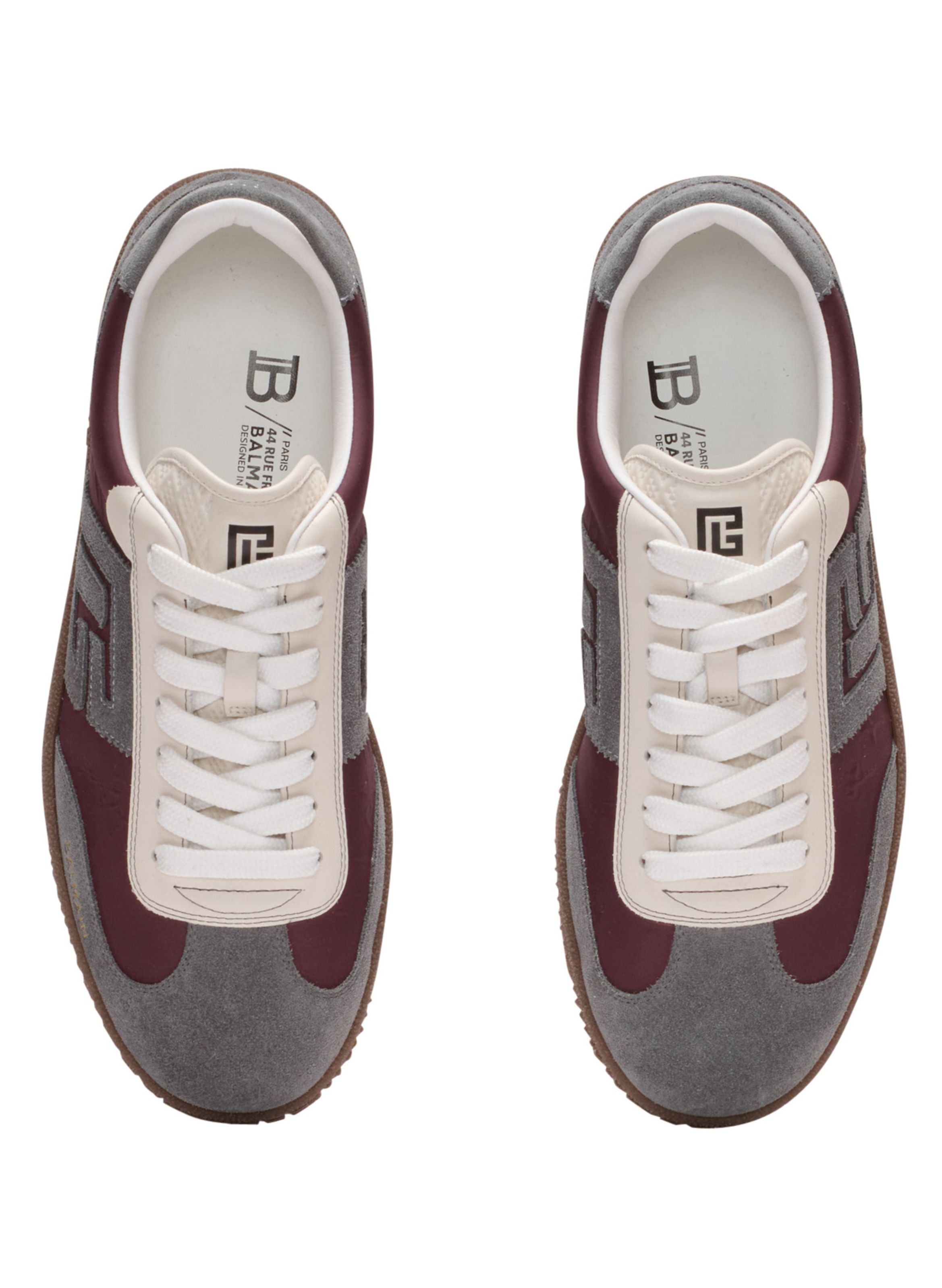 Baskets balmain swan en daim et nylon BALMAIN Rouge