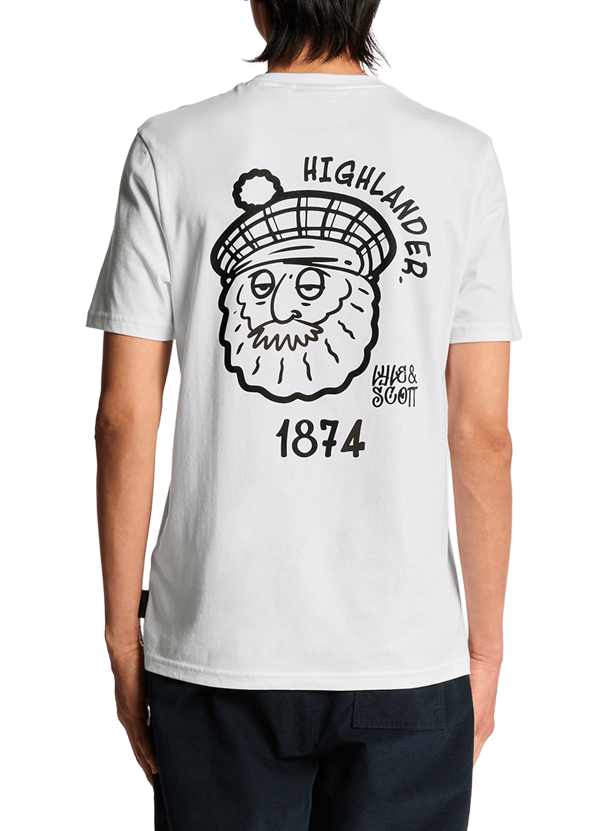 T-shirt imprimé à col rond en coton LYLE & SCOTT Blanc