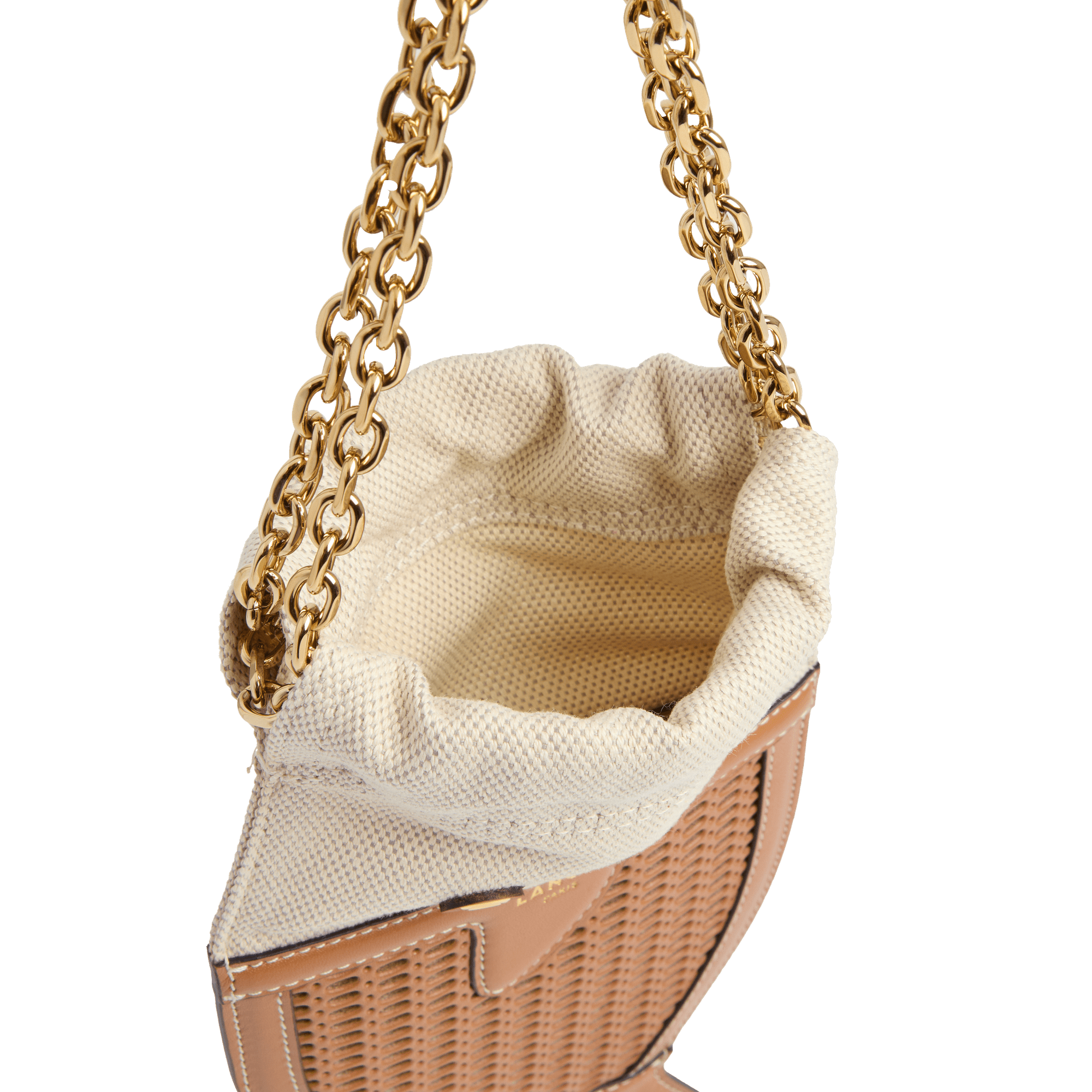 Pochette funny fish capsule lancel beach en cuir LANCEL Marron