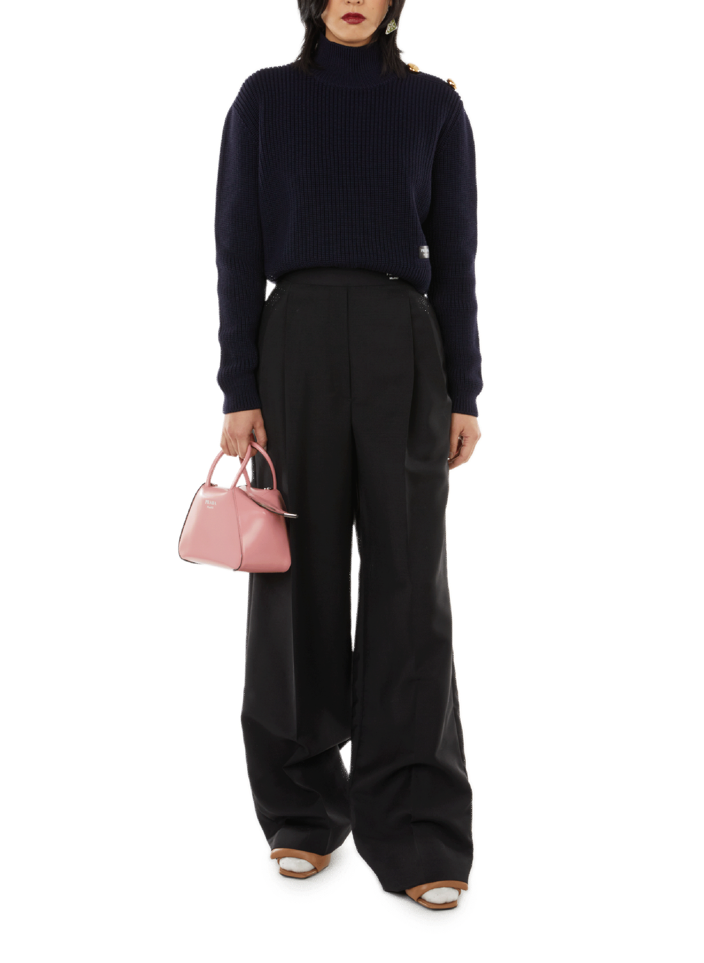 Sac à mains en cuir PRADA Rose