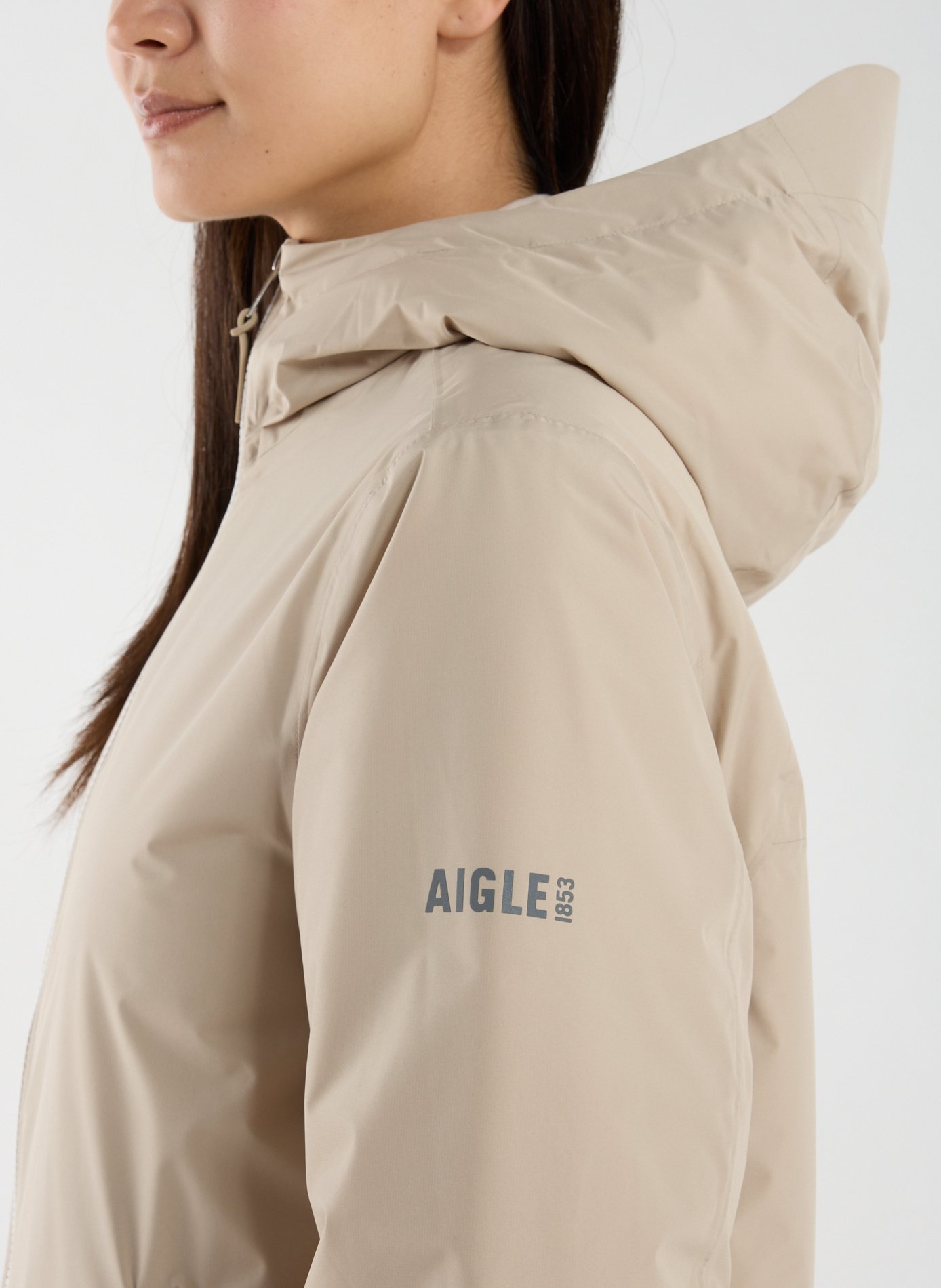Parka droite à capuche AIGLE Beige