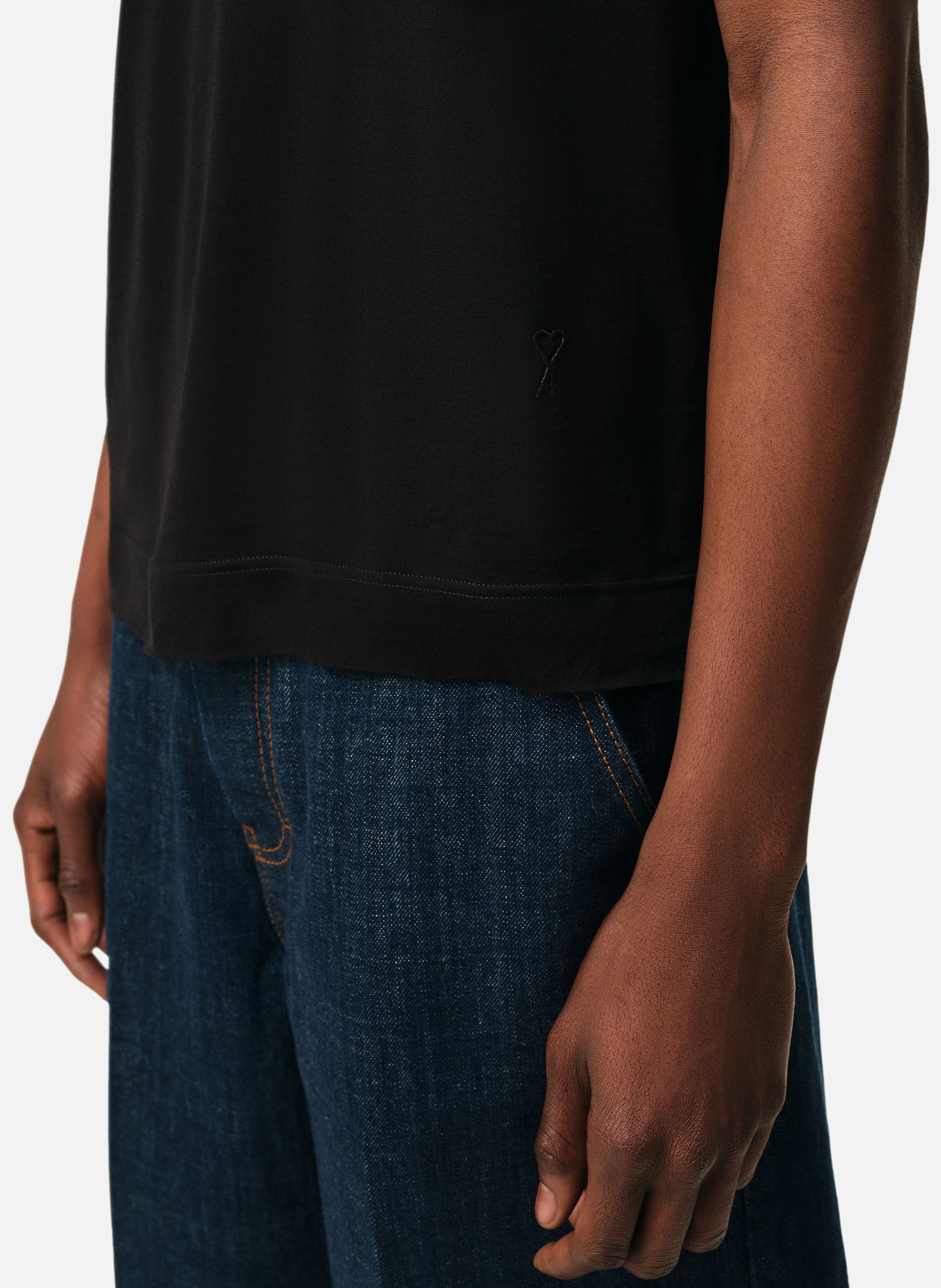 T-shirt ami de coeur en coton AMI PARIS Noir