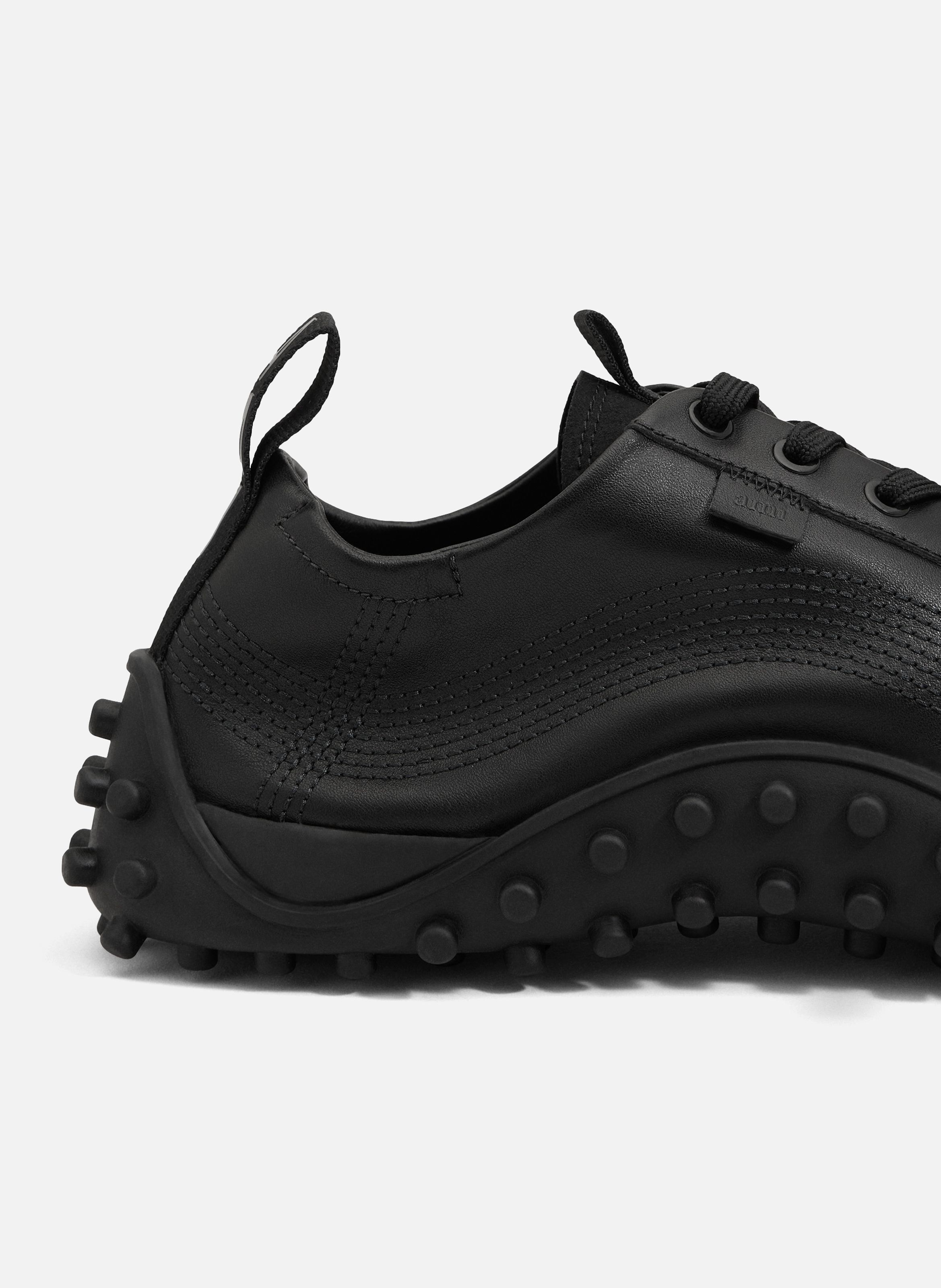 Baskets Mirage En Cuir Lisse unisexes AMI PARIS Noir