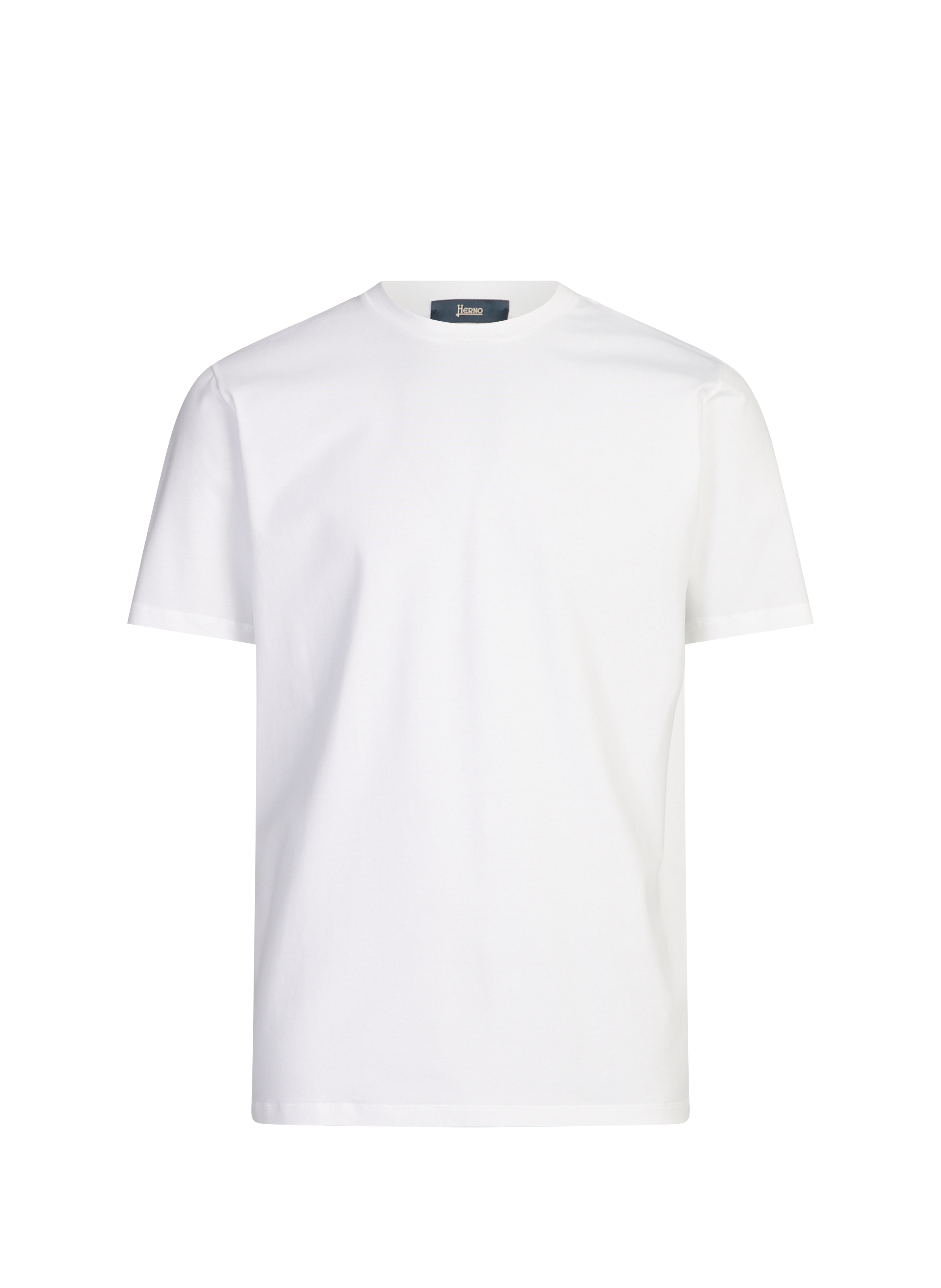 T-shirt droit uni à col rond HERNO Blanc