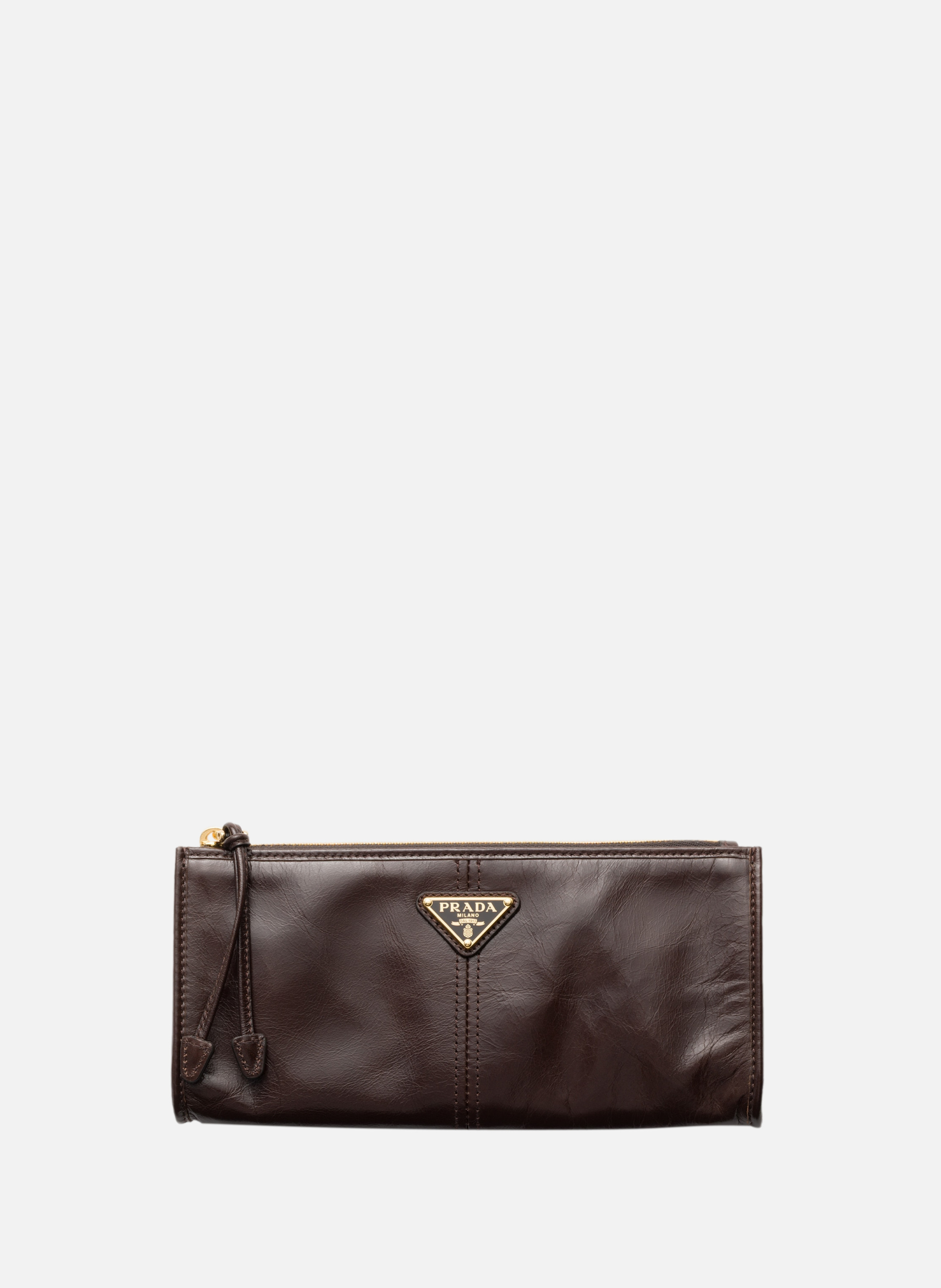 Pochette en cuir PRADA Marron