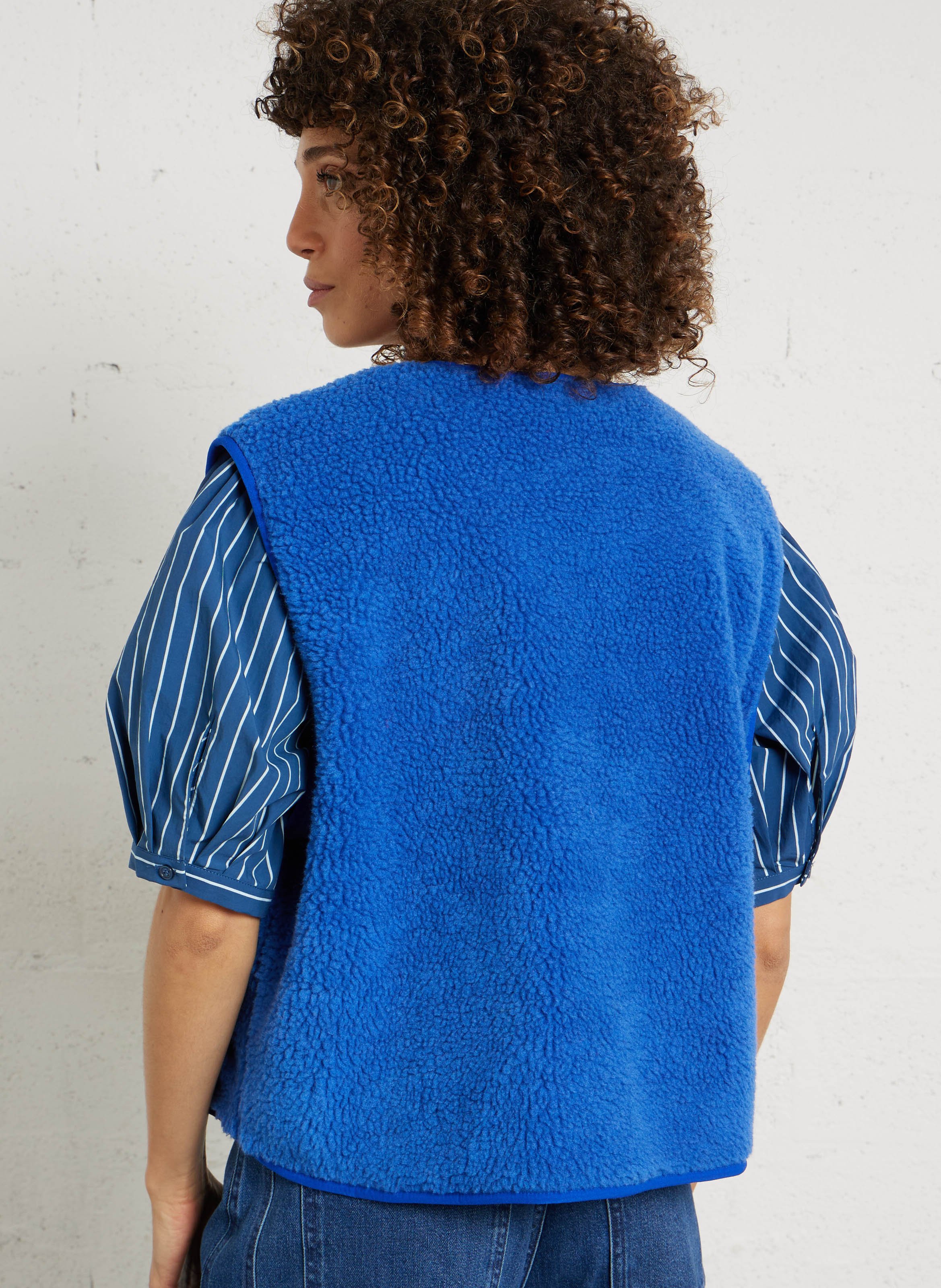 Gilet col rond molletonné sans manches hoktown AMERICAN VINTAGE Bleu