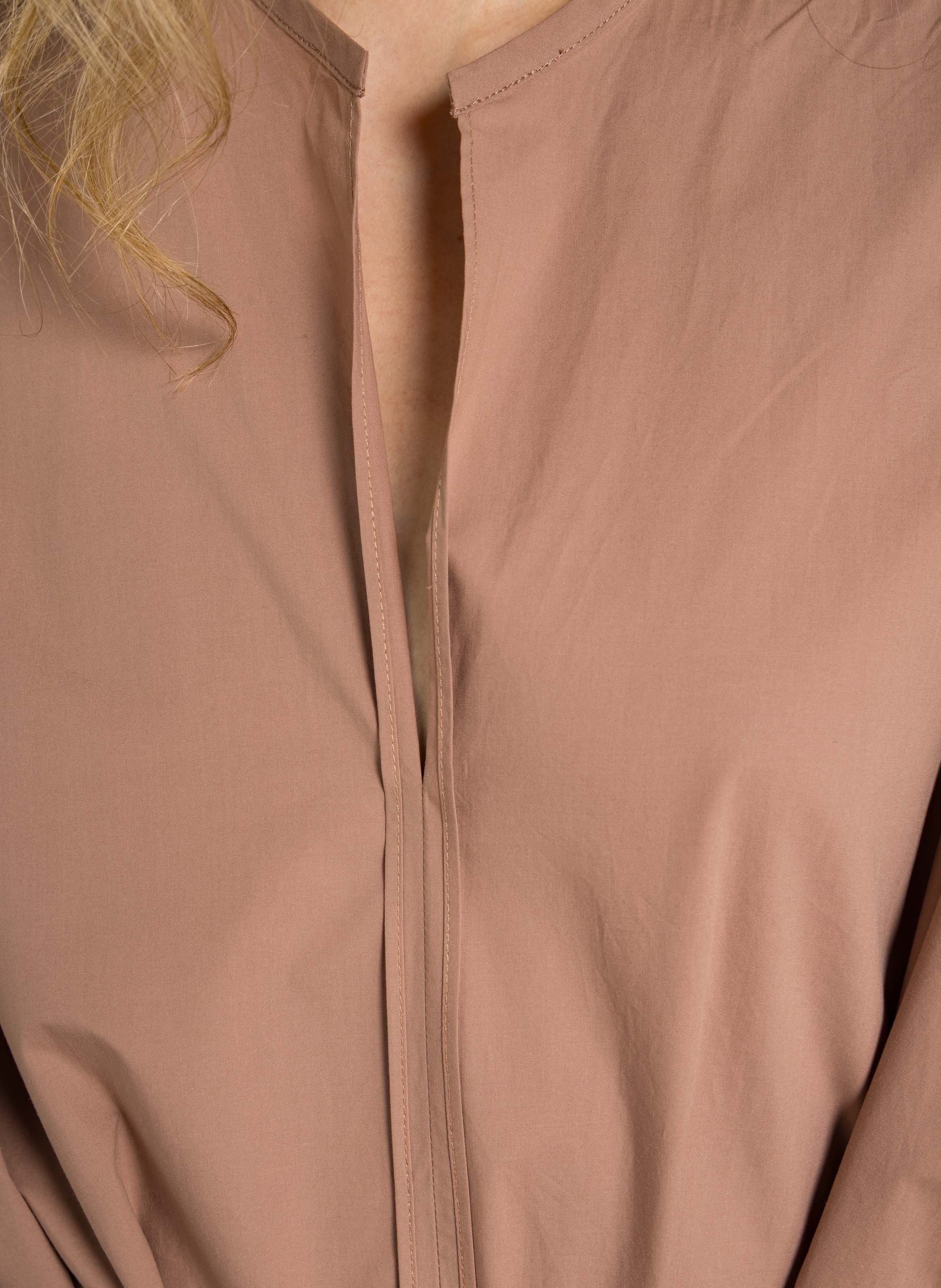 Robe longue col v en coton organique alger SOEUR Rose