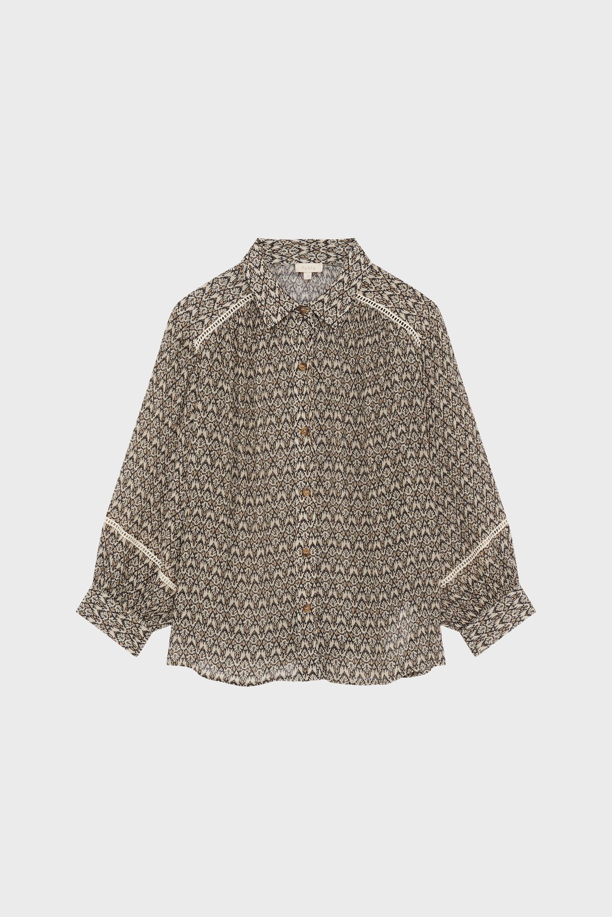 Chemise en mousseline imprimée - clarine PABLO Beige