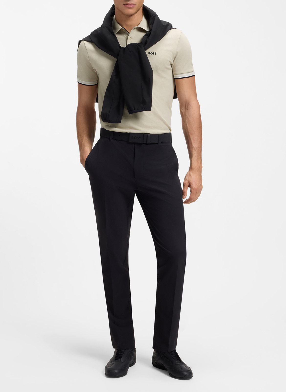 Polo regular fit en coton BOSS Beige