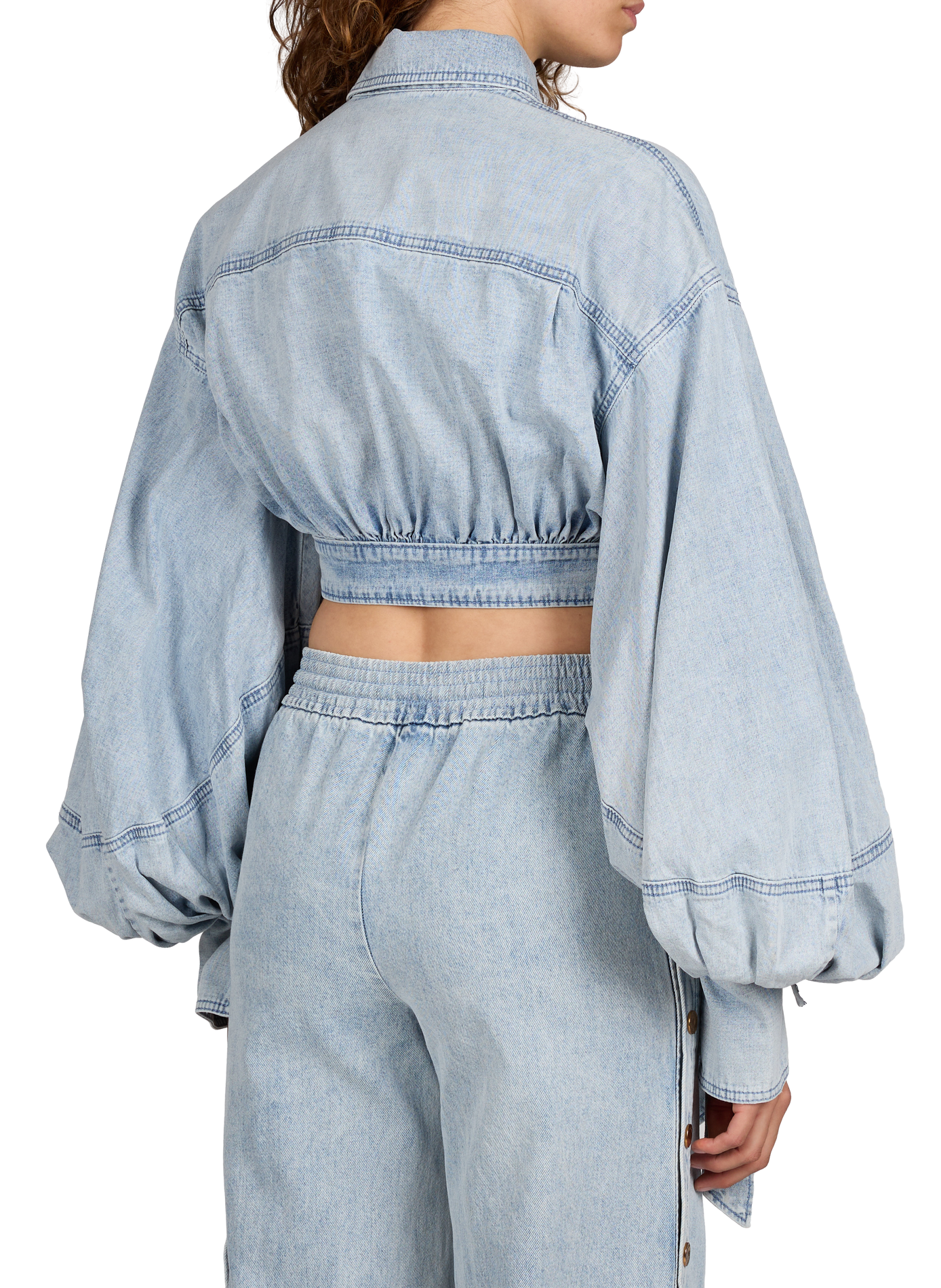 Top denim à nouer en coton ZIMMERMANN Bleu