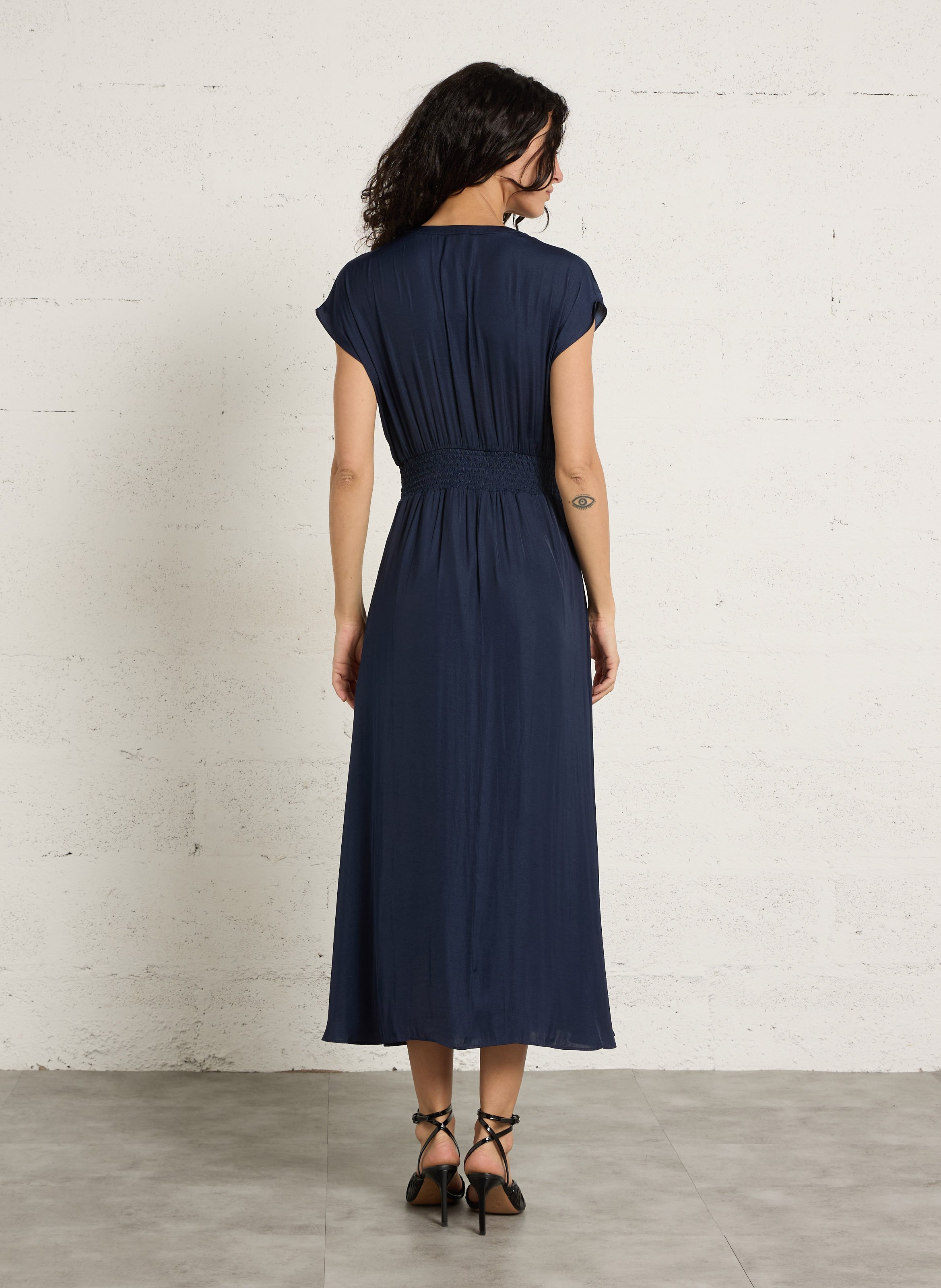 Ribe longue col tunisien becky MAISON 123 Bleu