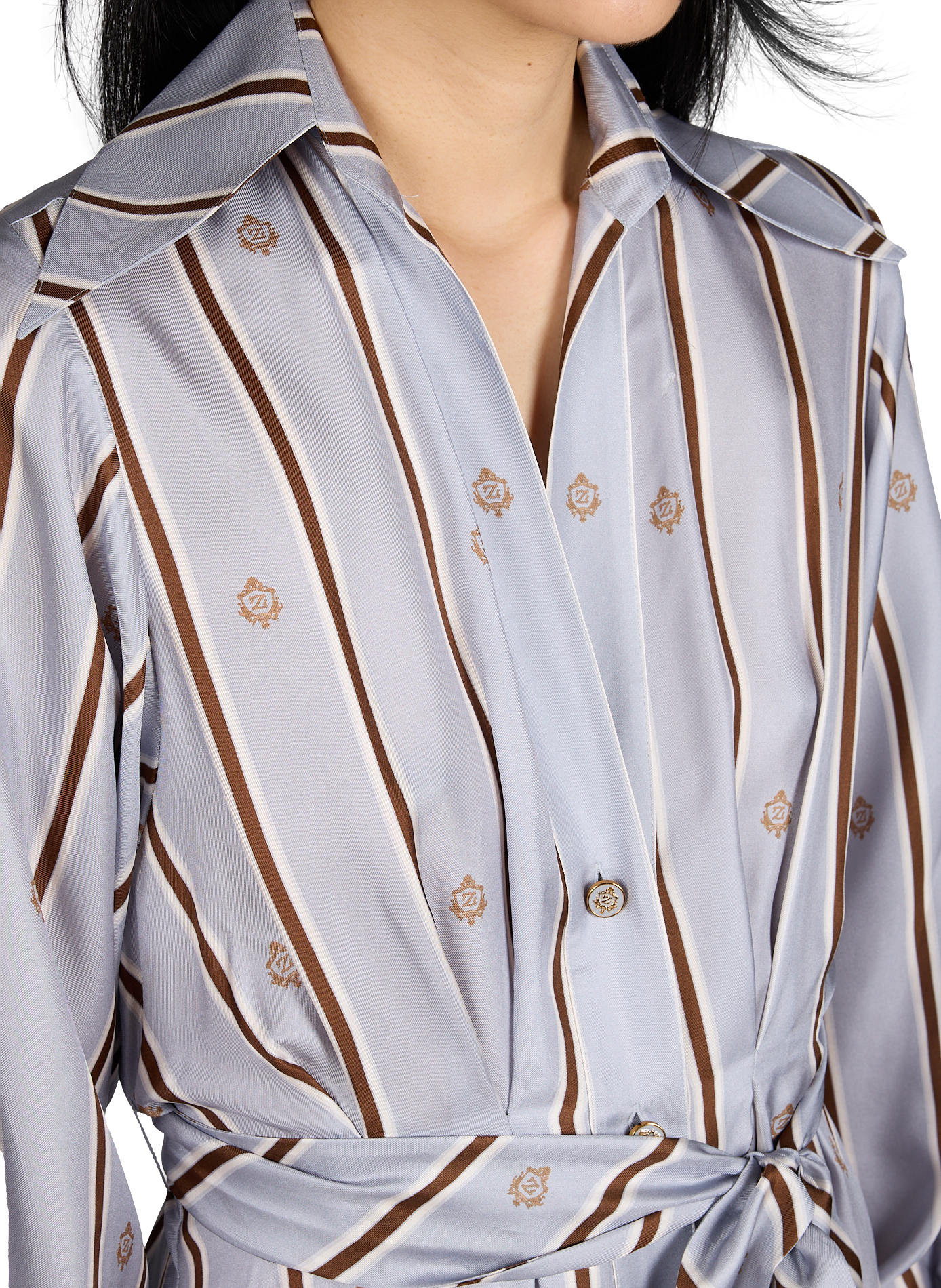 Robe midi Emblem en soie ZIMMERMANN Bleu