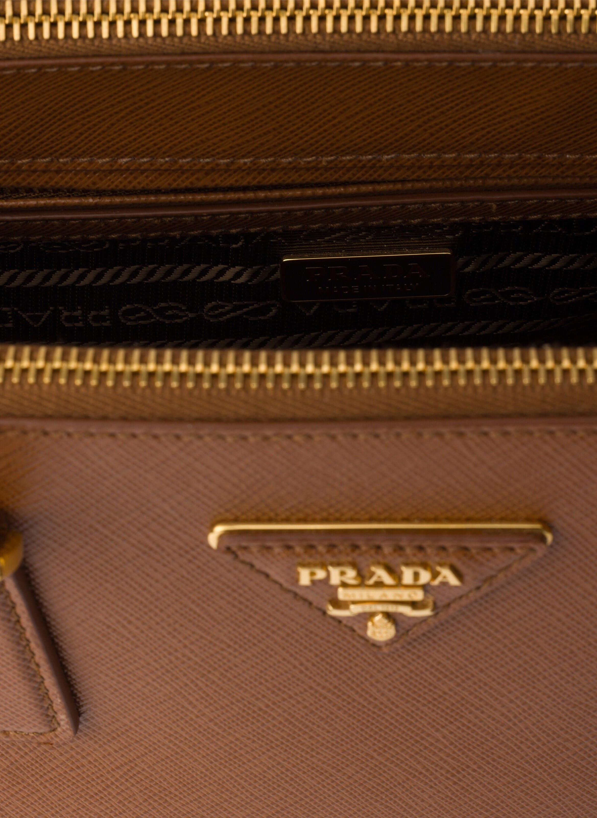 Sac prada galleria de taille moyenne en cuir saffi PRADA Marron