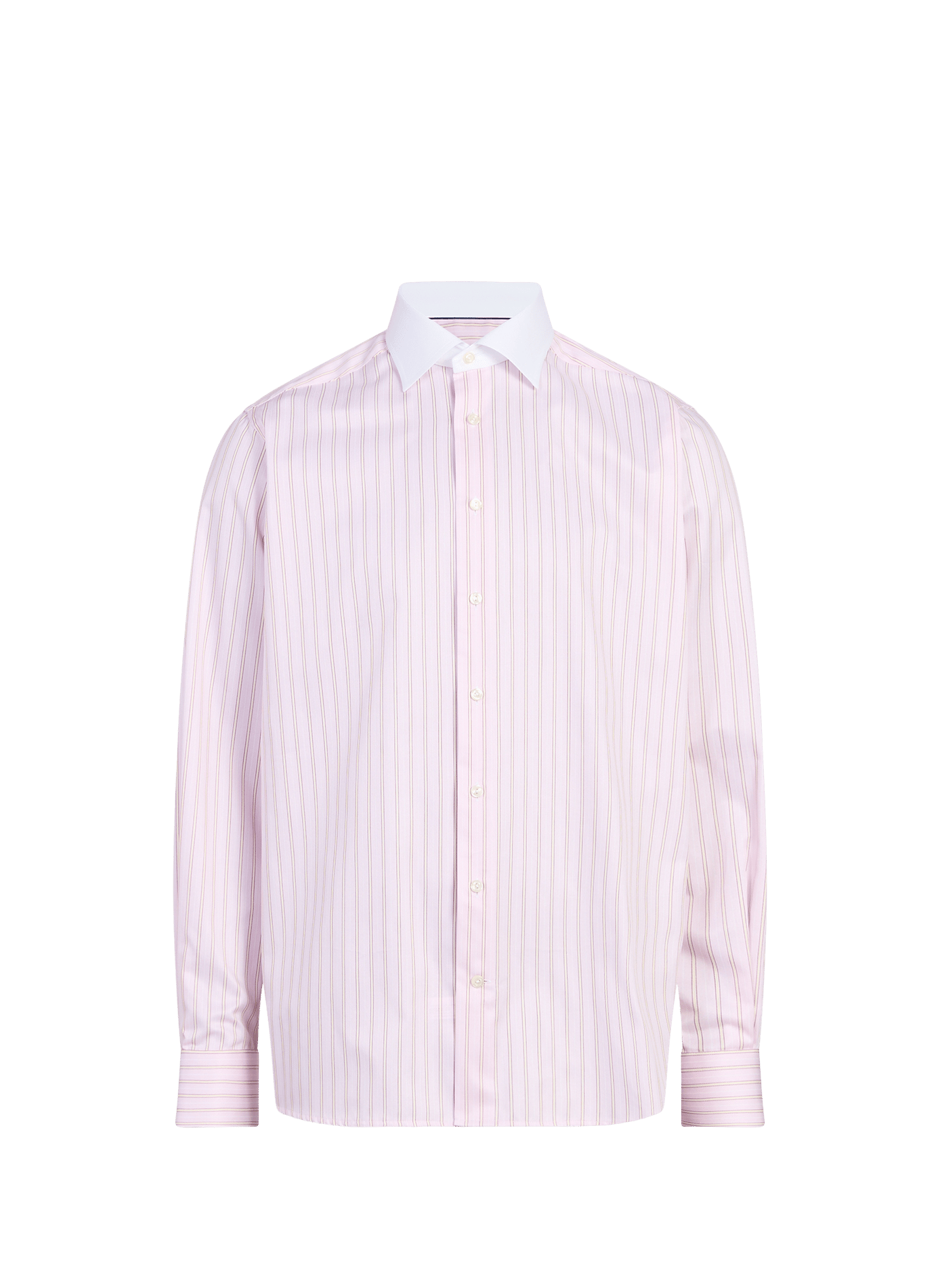 Straight striped shirt with contrasting collar in cotton ETON Pink