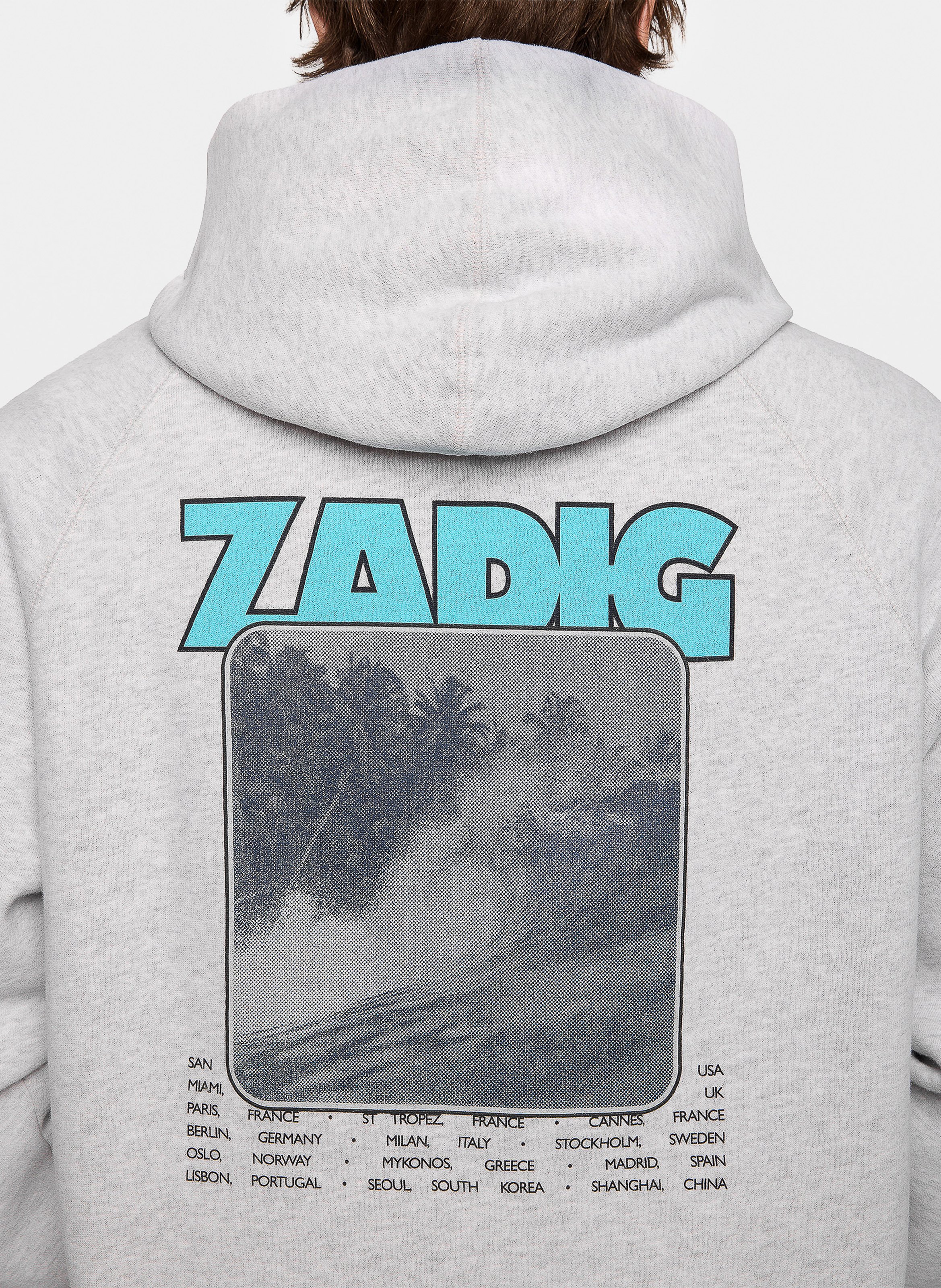 Sweat col rond en coton mélangé georgio ZADIG&VOLTAIRE Gris