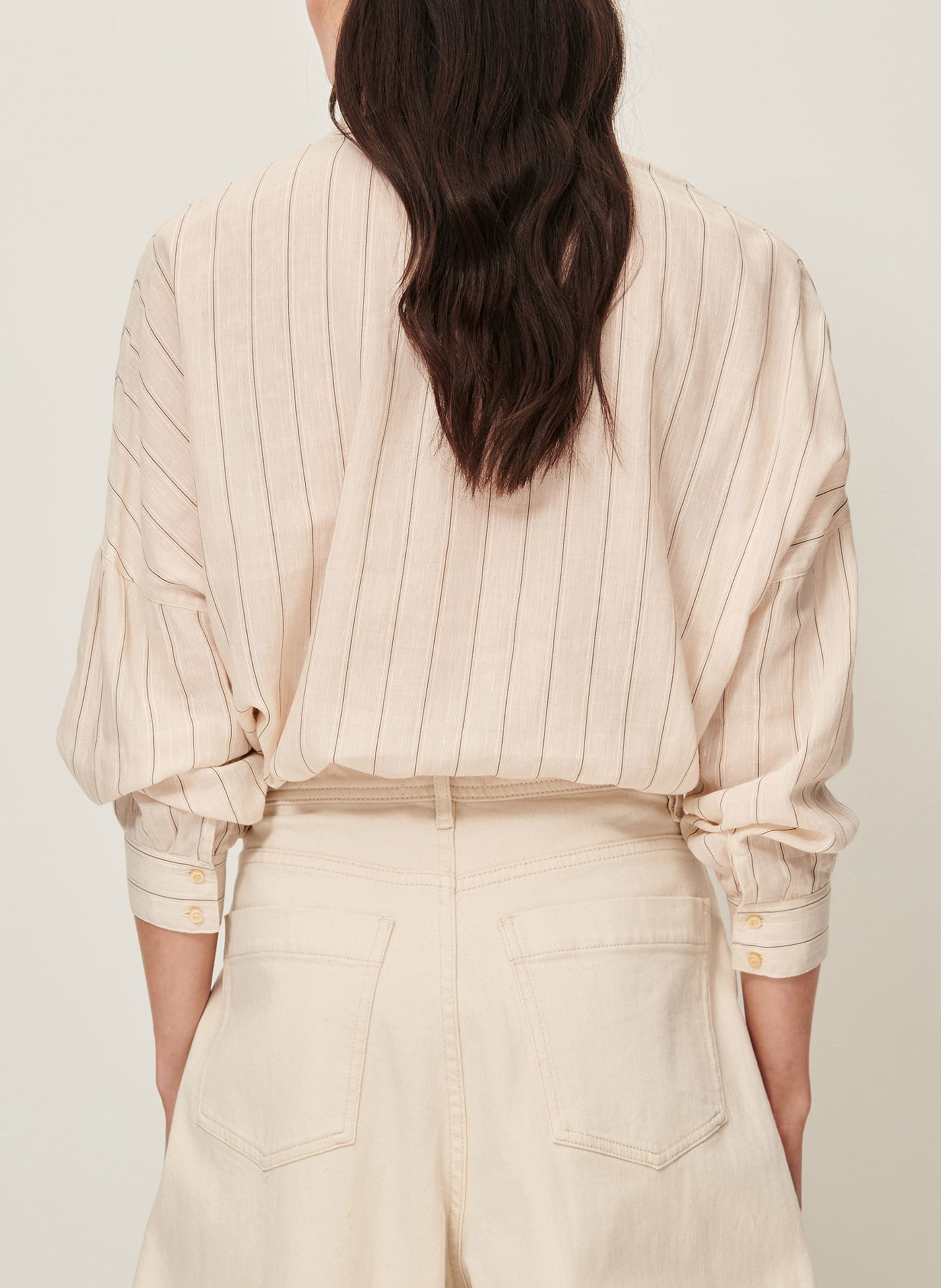 Chemise ample col classique botan SESSUN Beige