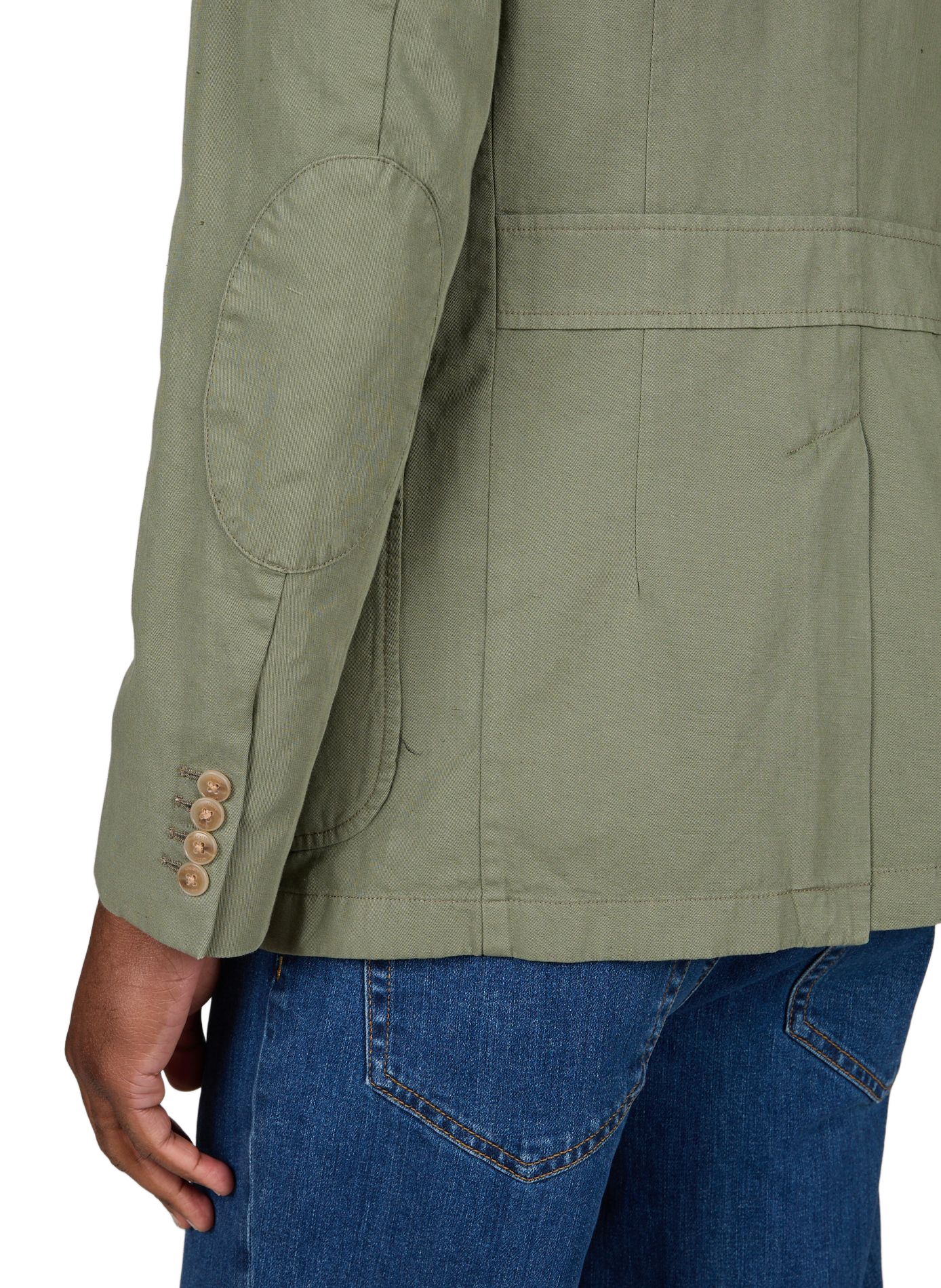 Blazer en lin et coton mélangés extensible HACKETT Vert