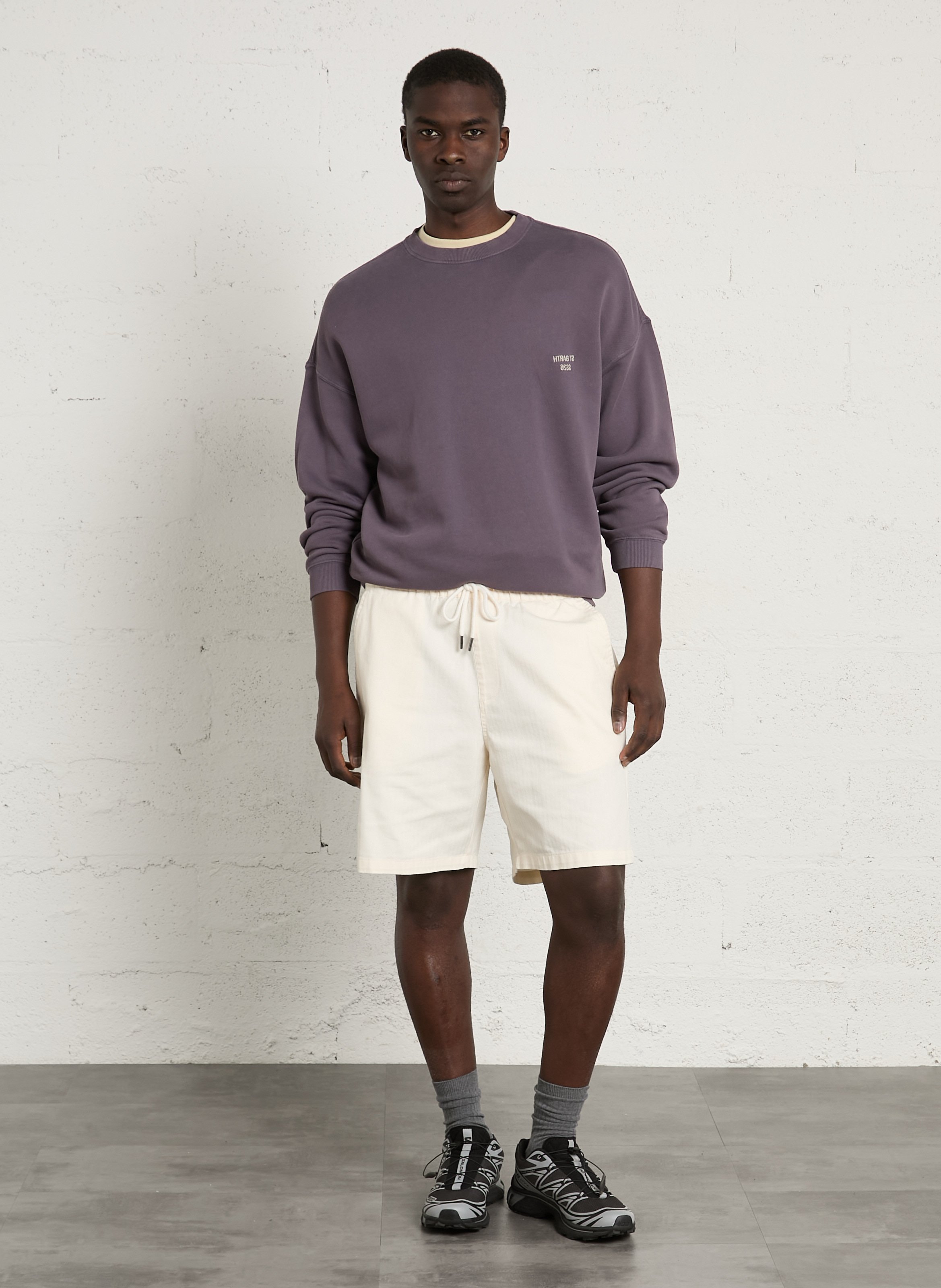 Sweat col rond en coton IKKS Violet