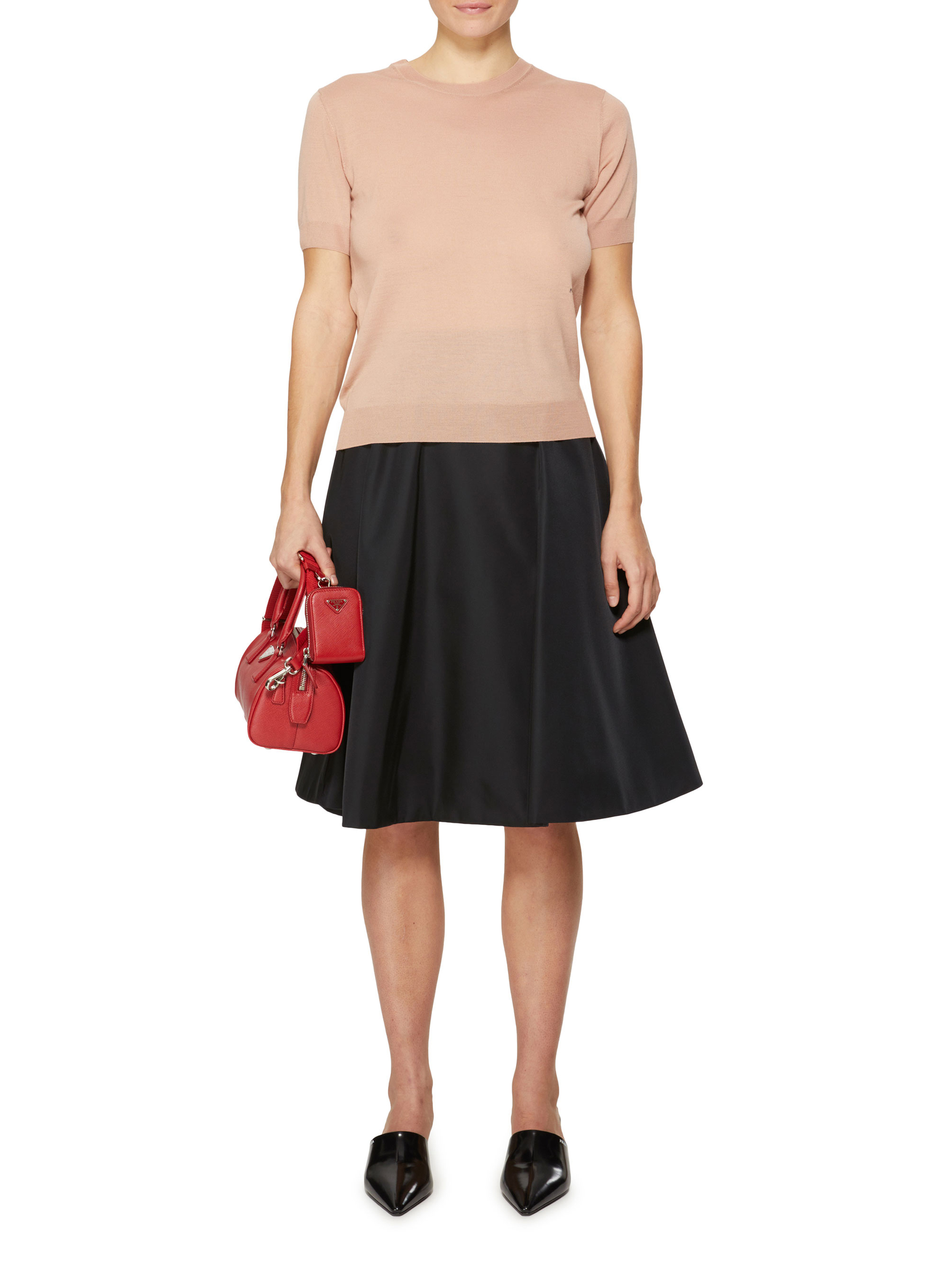 Maille Girocollo en laine PRADA Rose