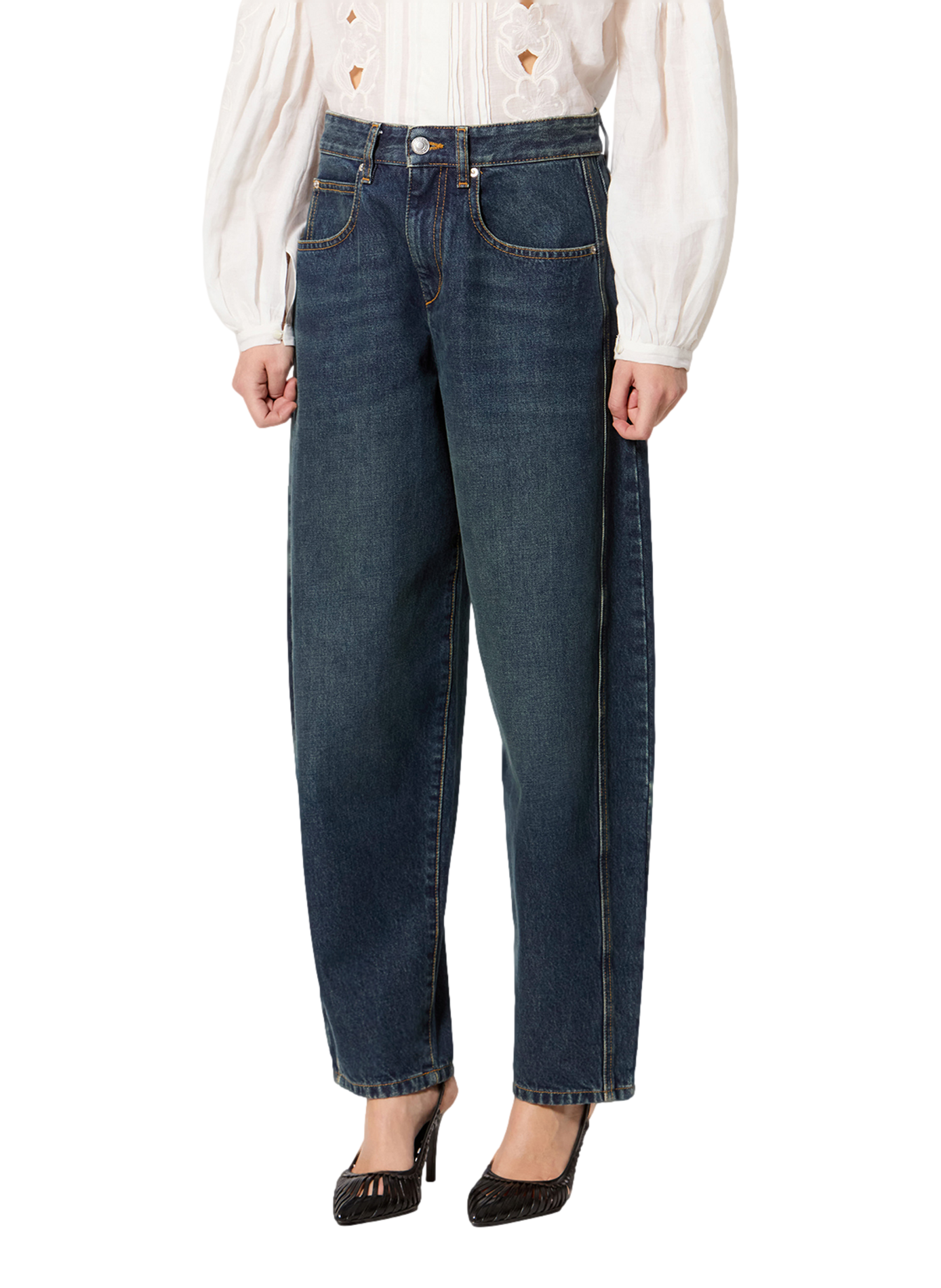Barrel Oriane washed denim pants | Blue ISABEL MARANT Women