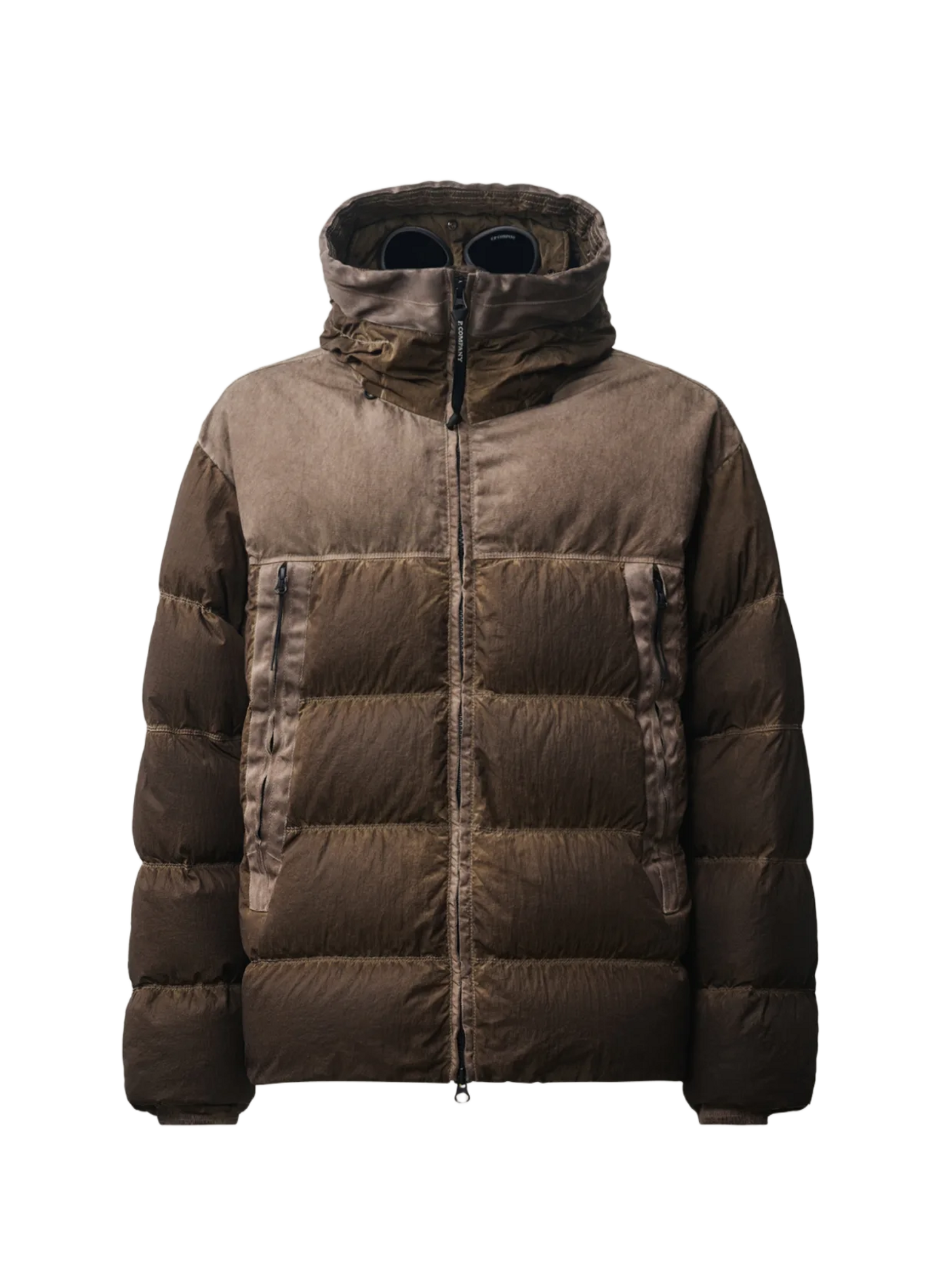 Quilted hooded Down jacket CP COMPANY Brown