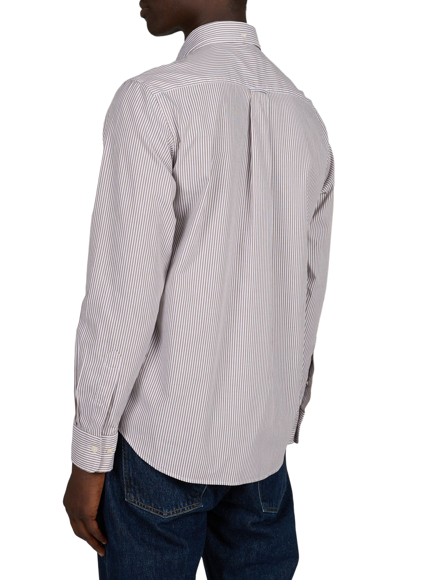 Regular-fit shirt with American collar in striped cotton. GANT Brown