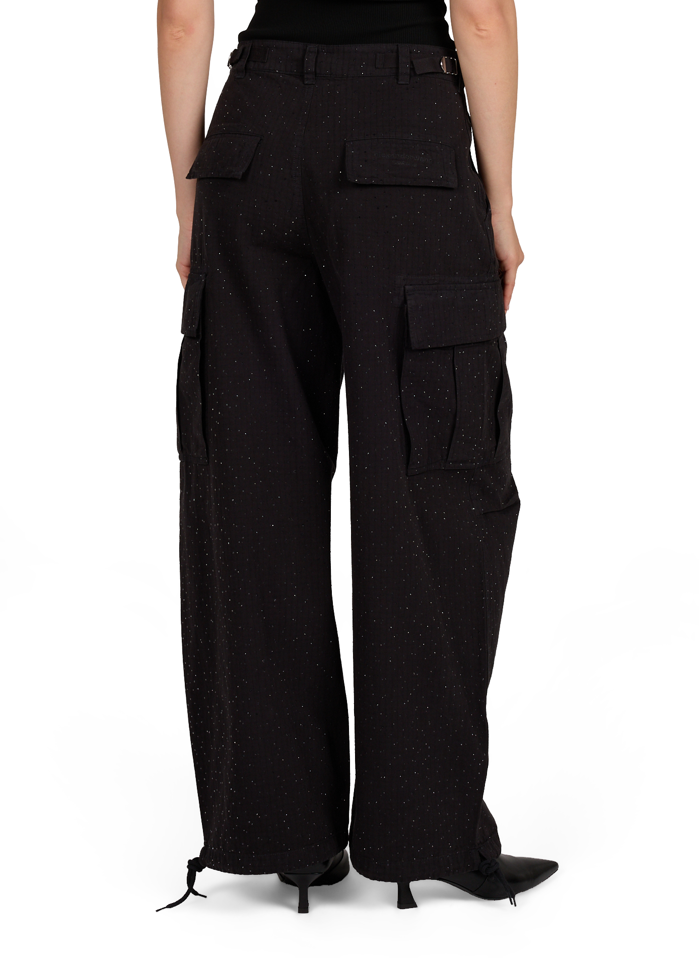 Pantalon large en coton mélangé ALEXANDER WANG Noir