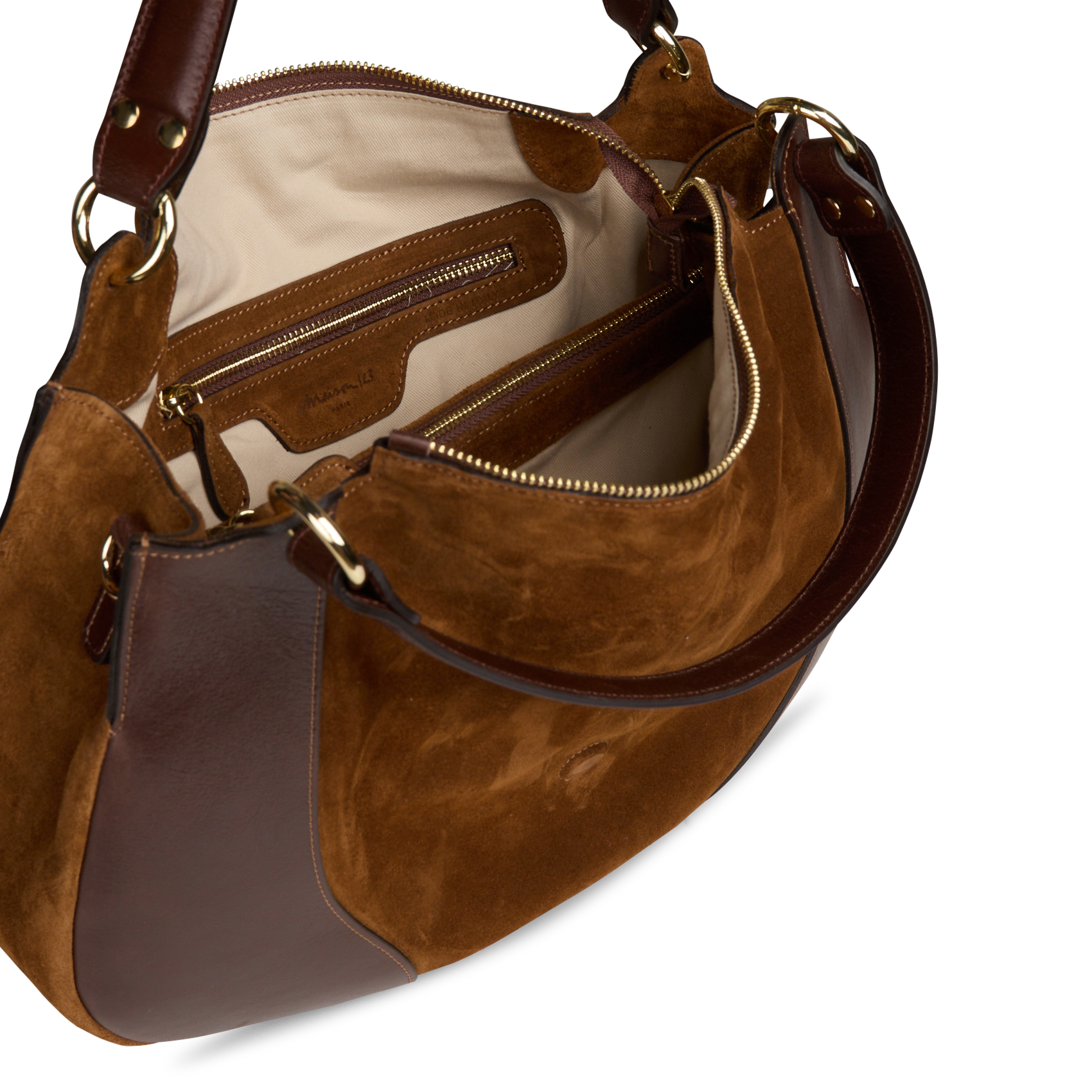 Sac porté épaule en cuir victor MAISON 123 Beige