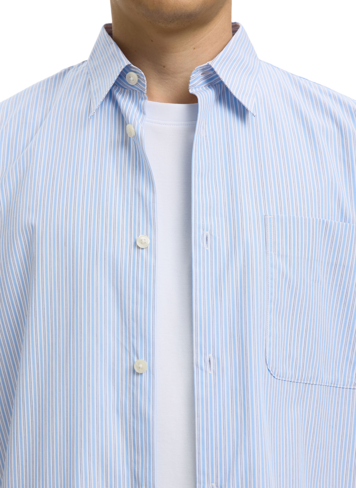 Chemise col classique en coton SELECTED Bleu