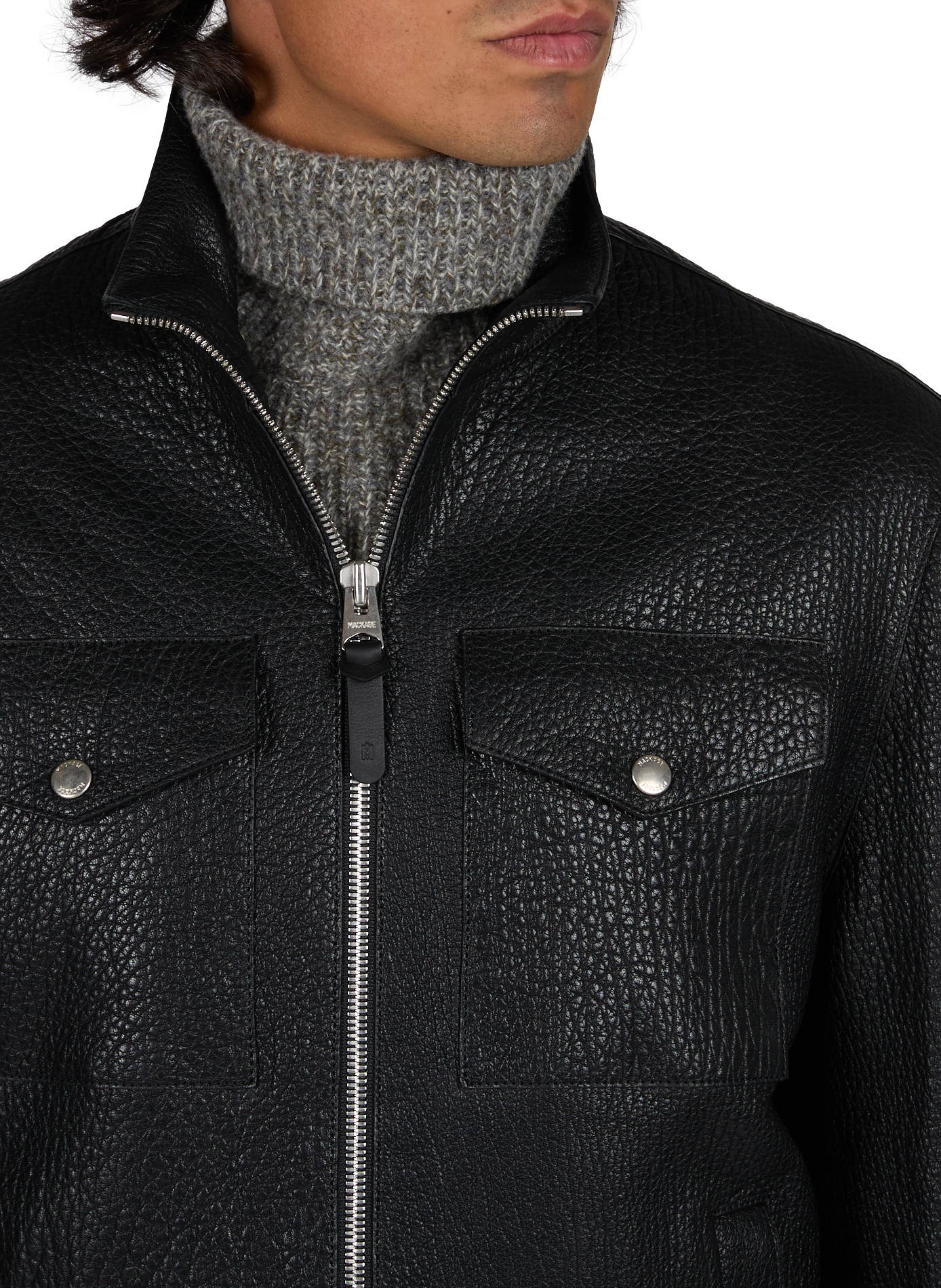 Otto straight leather jacket MACKAGE Black