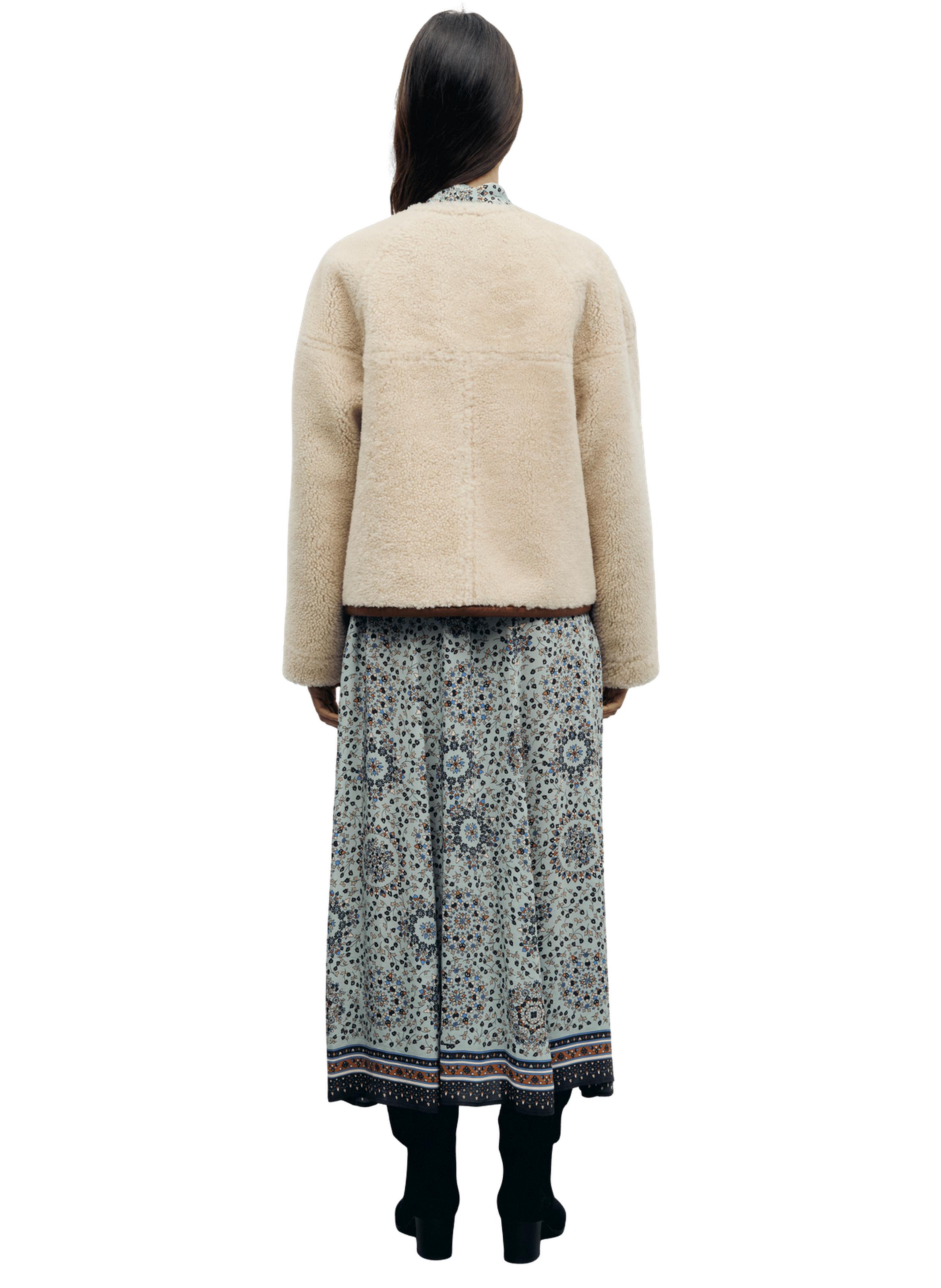 Blouson réversible en peau lainée - fawn GERARD DAREL Beige
